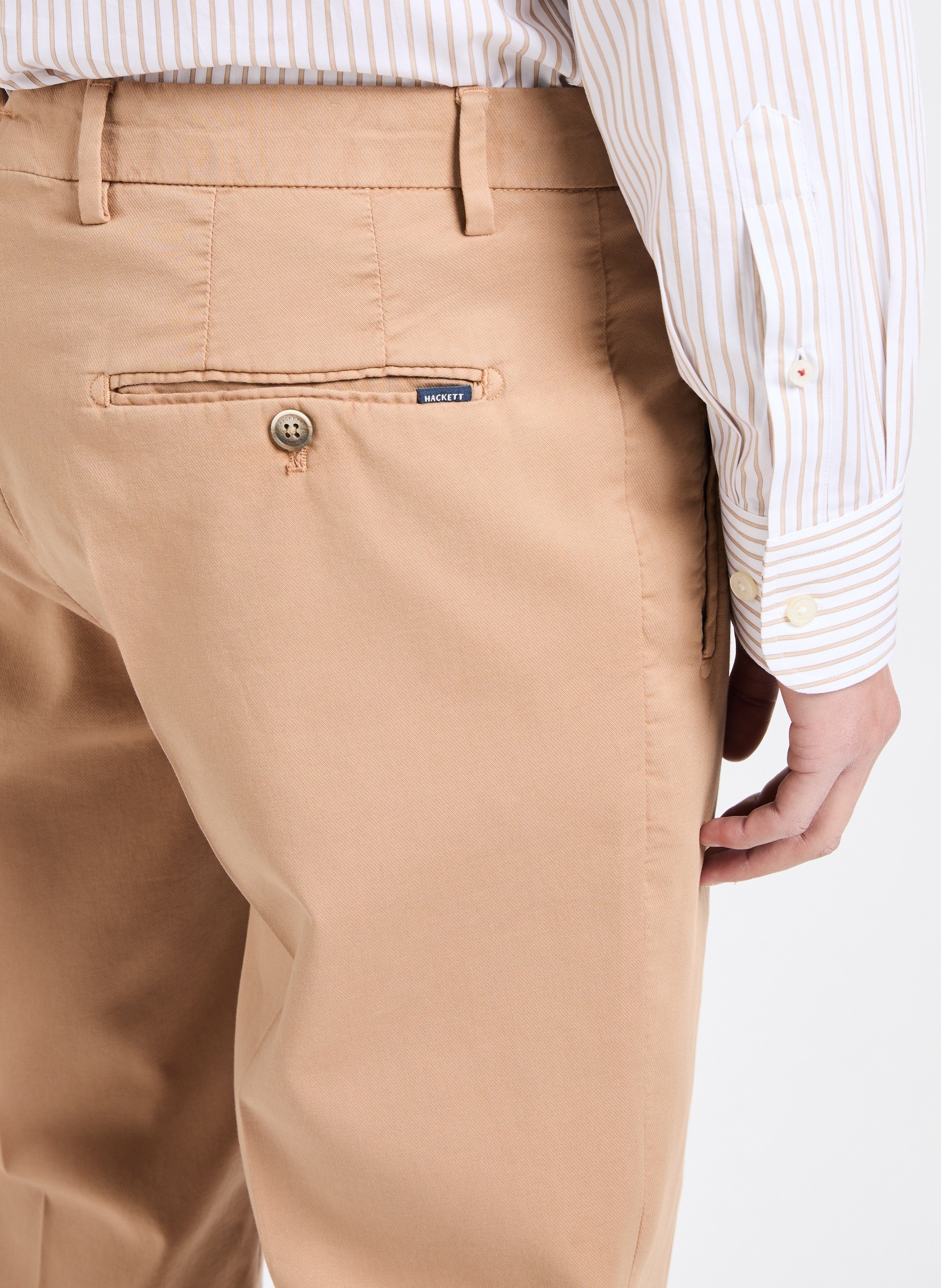 Pantalon chino en tricotine de coton HACKETT Beige