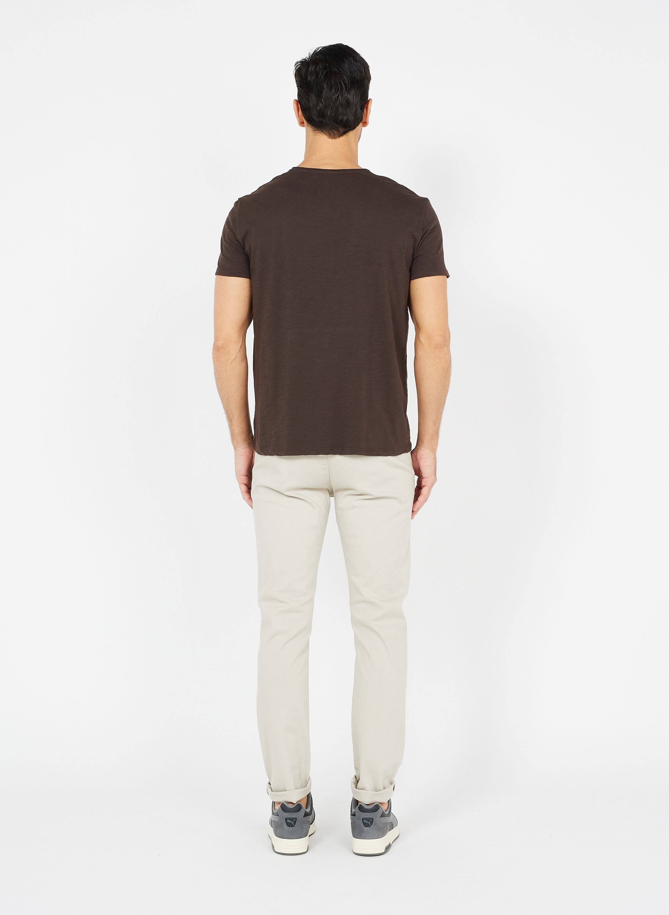 Pantalon chino en coton mélangé IKKS Beige