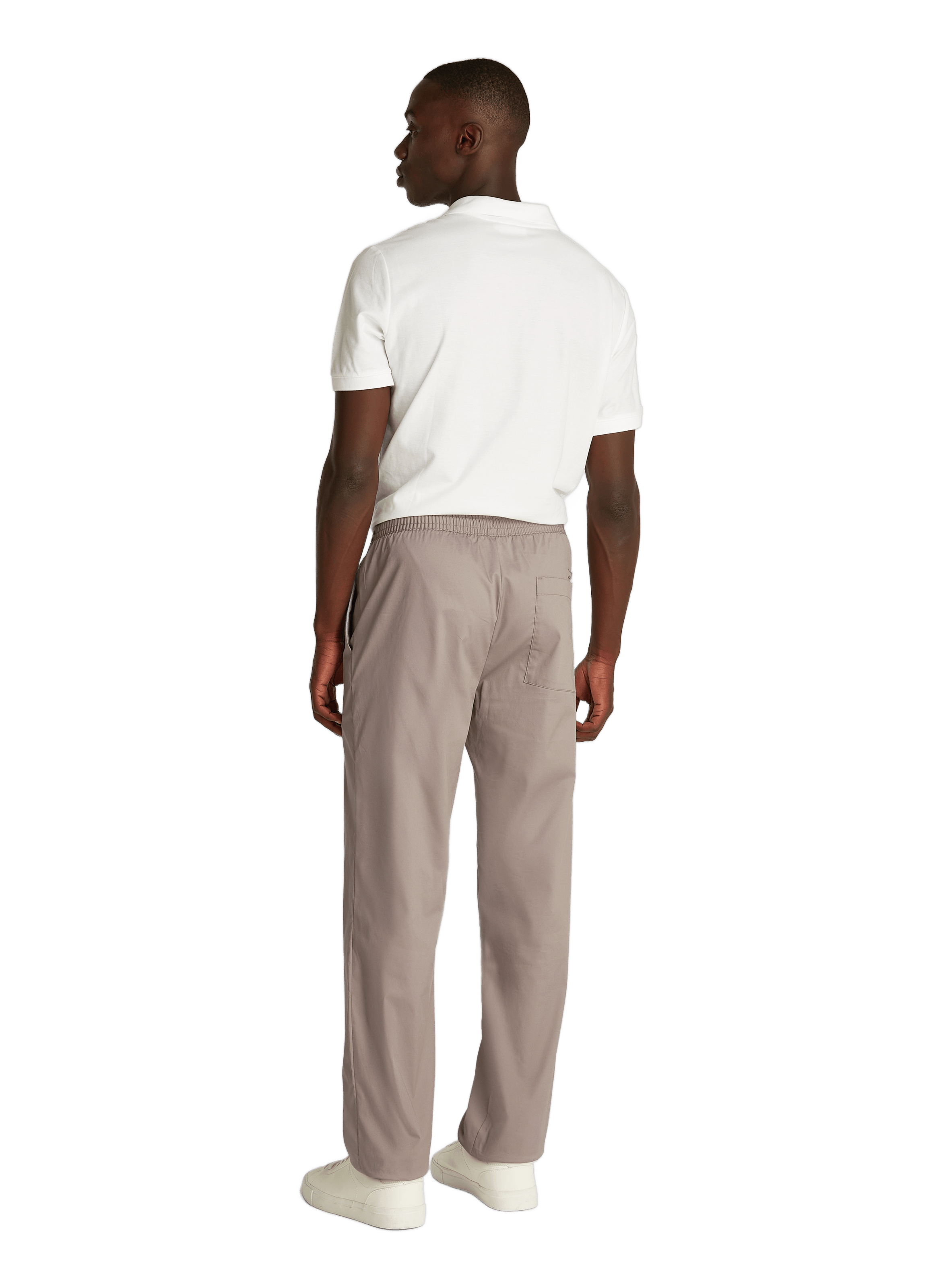 Cotton blend straight trousers CALVIN KLEIN Beige