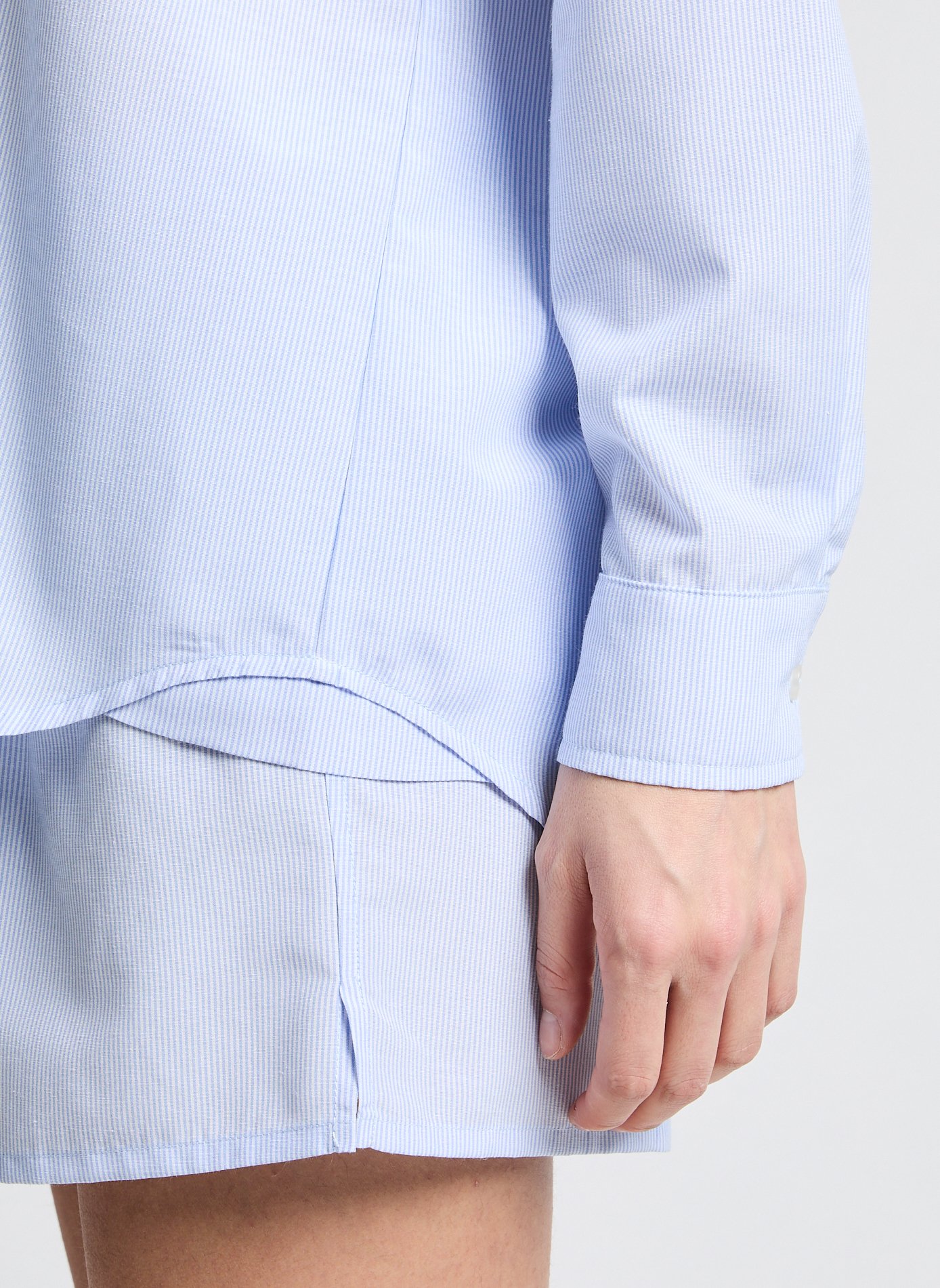 Chemise ample rayée en coton mélangé SAISON 1865 Bleu