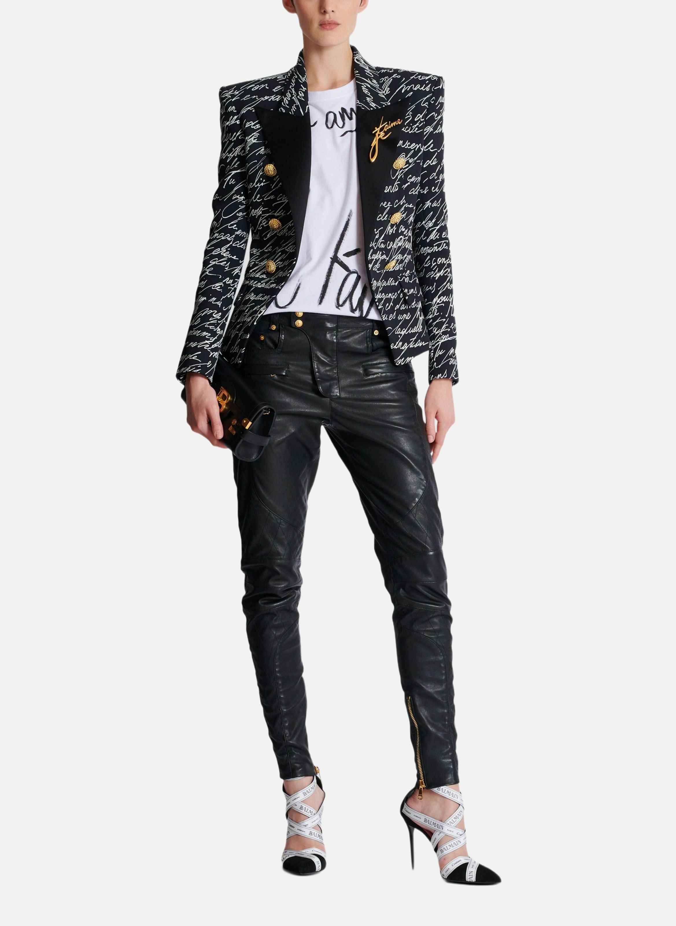 T-shirt à manches courtes imprimé « je t'aime » BALMAIN Blanc