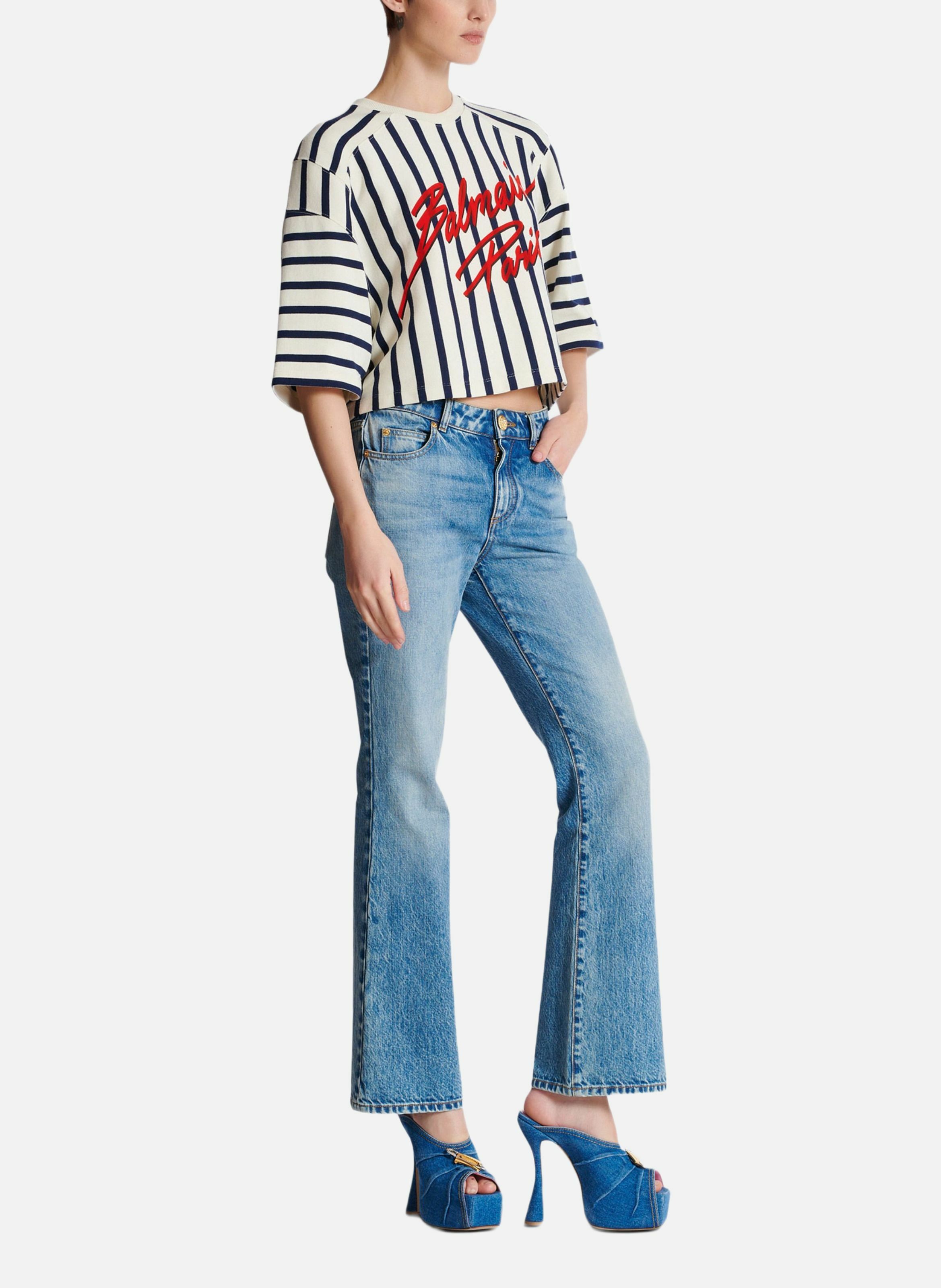 T-shirt rayé balmain baseball BALMAIN Multicolore