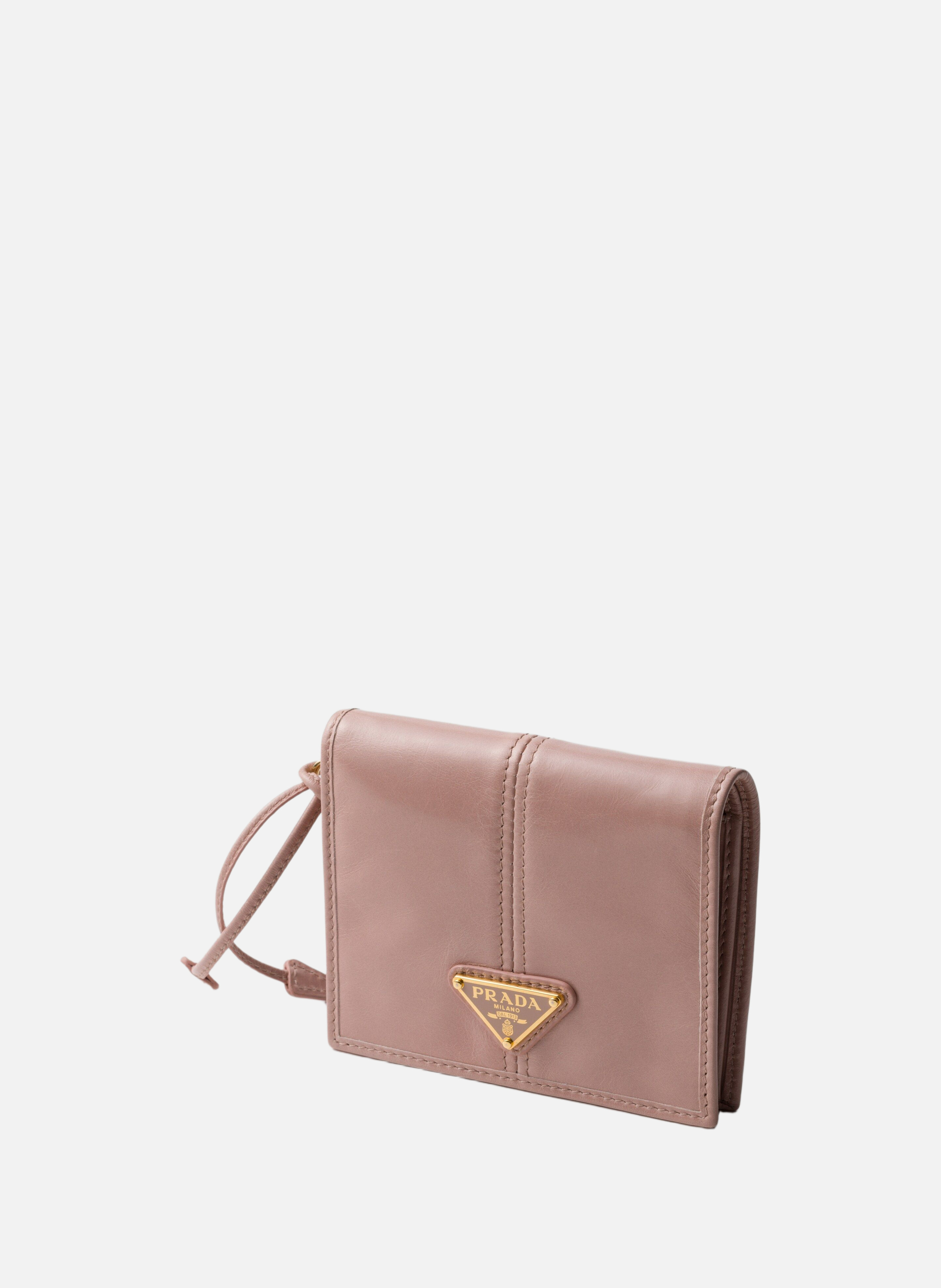 Petit portefeuille en cuir PRADA Rose