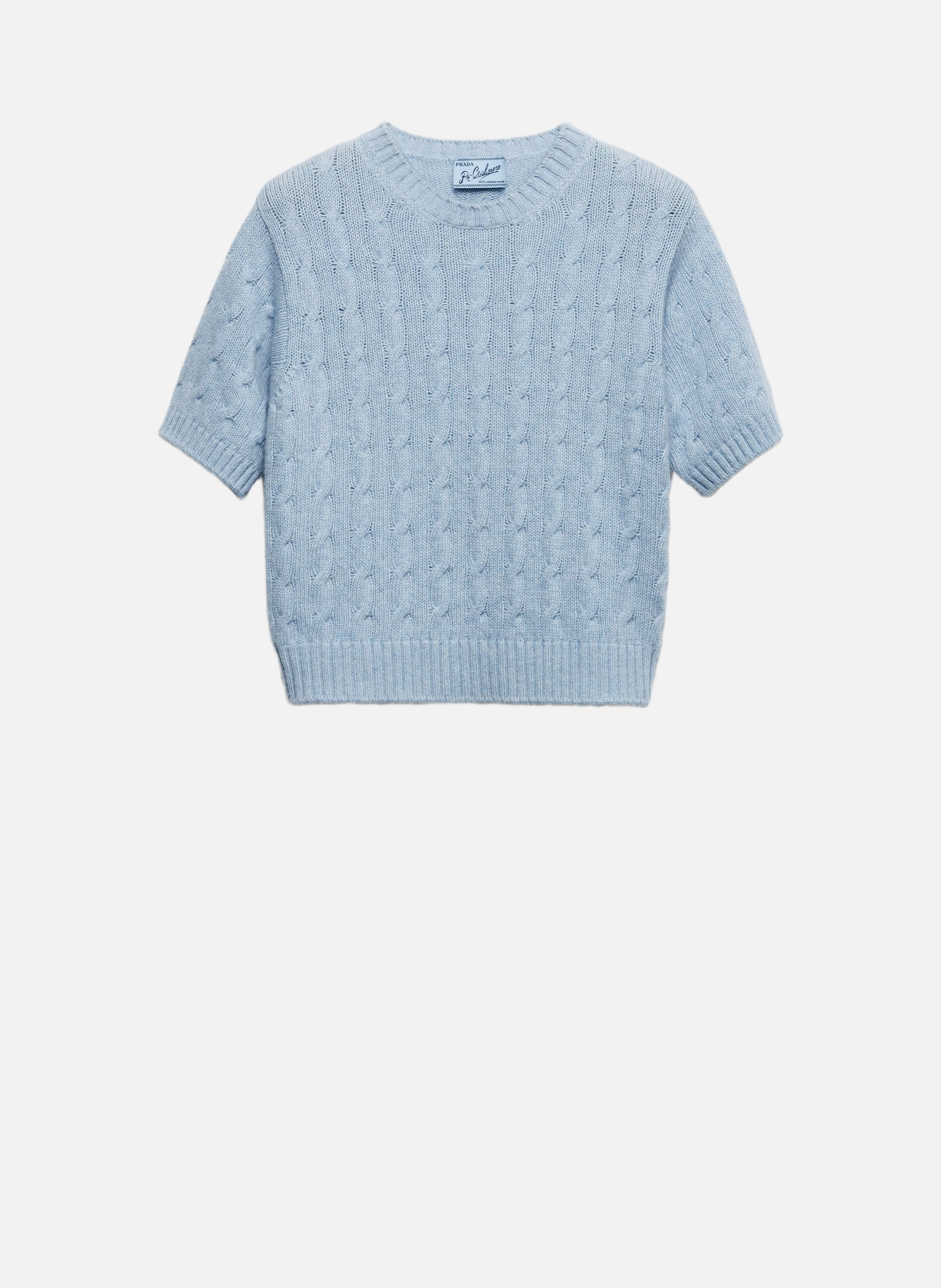 Pull en re-cashmere torsadé PRADA Bleu