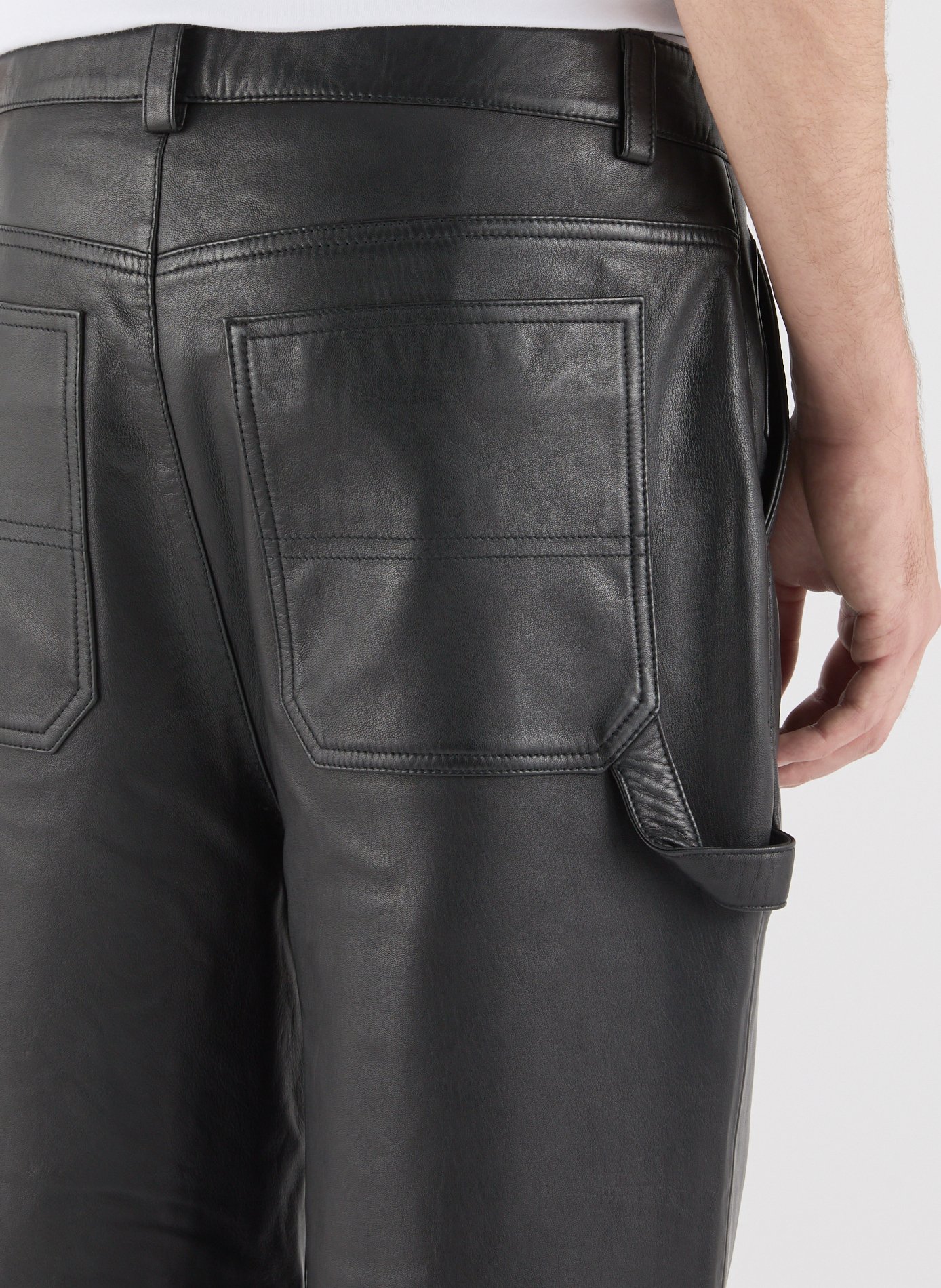 Straight calf leather Garp pants SAISON 1865 Black