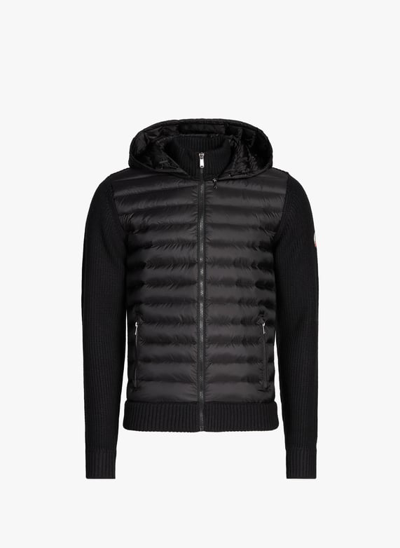Veste droite bi-matière | Noir by JOTT Veste droite bi-matière Noir