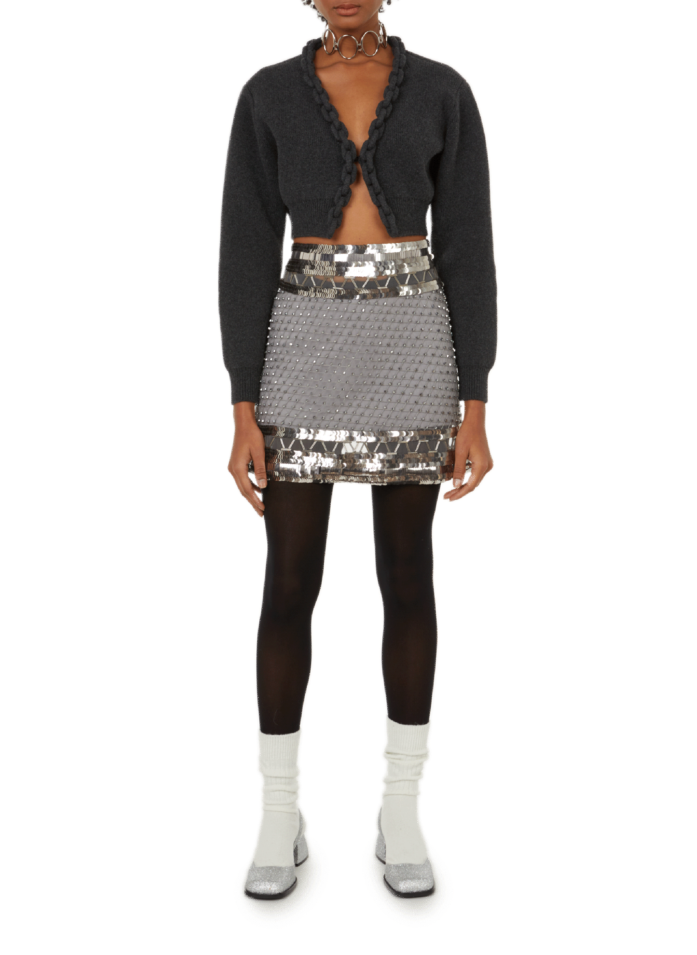 Cardigan en laine et cachemire  ALEXANDER WANG Gris