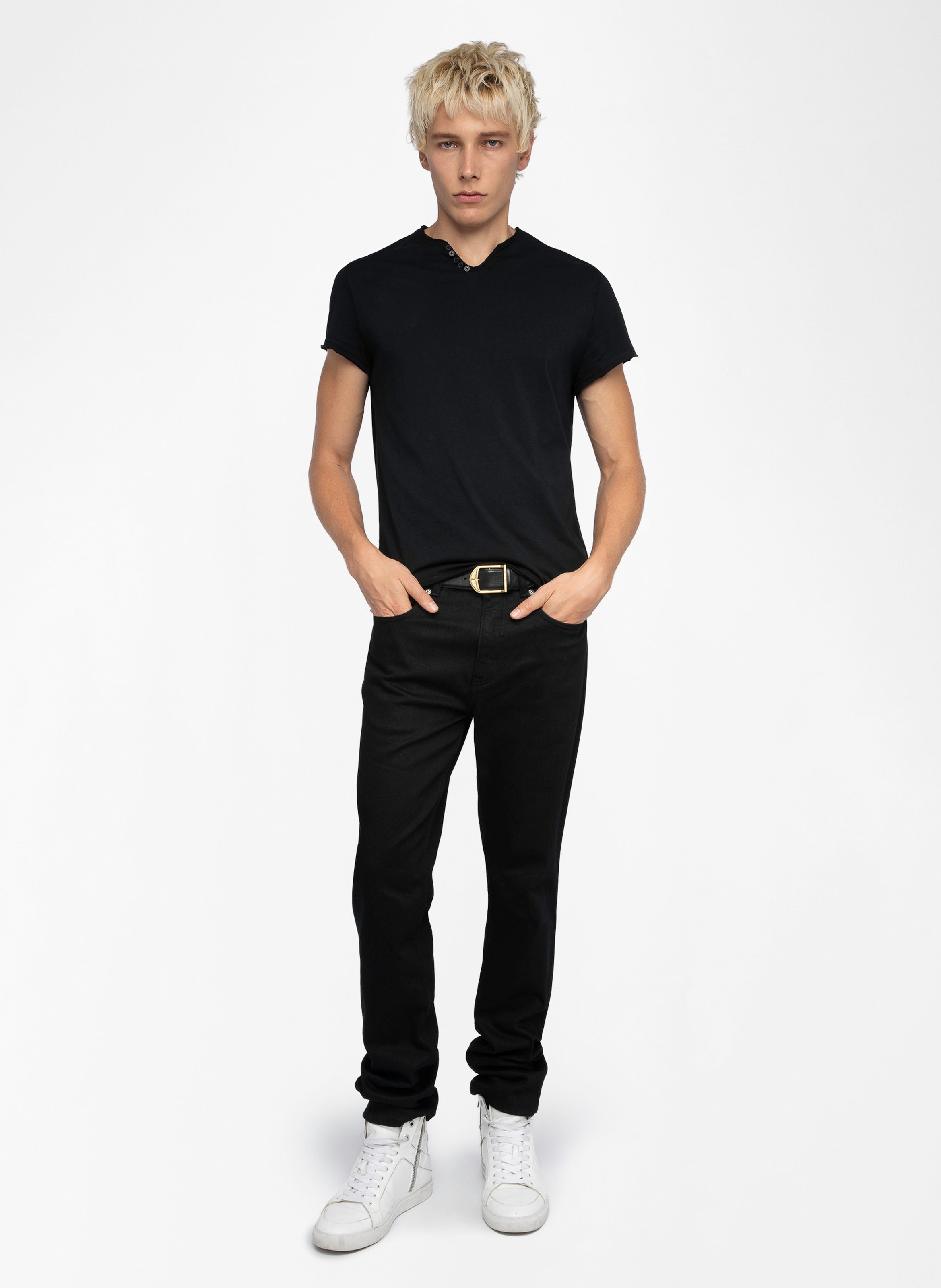 Tee-shirt droit en coton bio monastir ZADIG&VOLTAIRE Noir