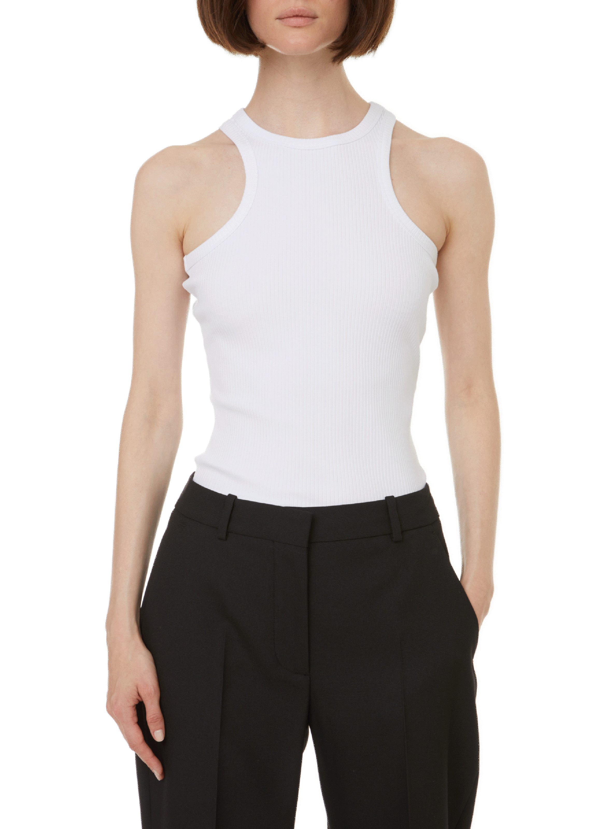 SAMSOE SAMSOE Ribbed top White