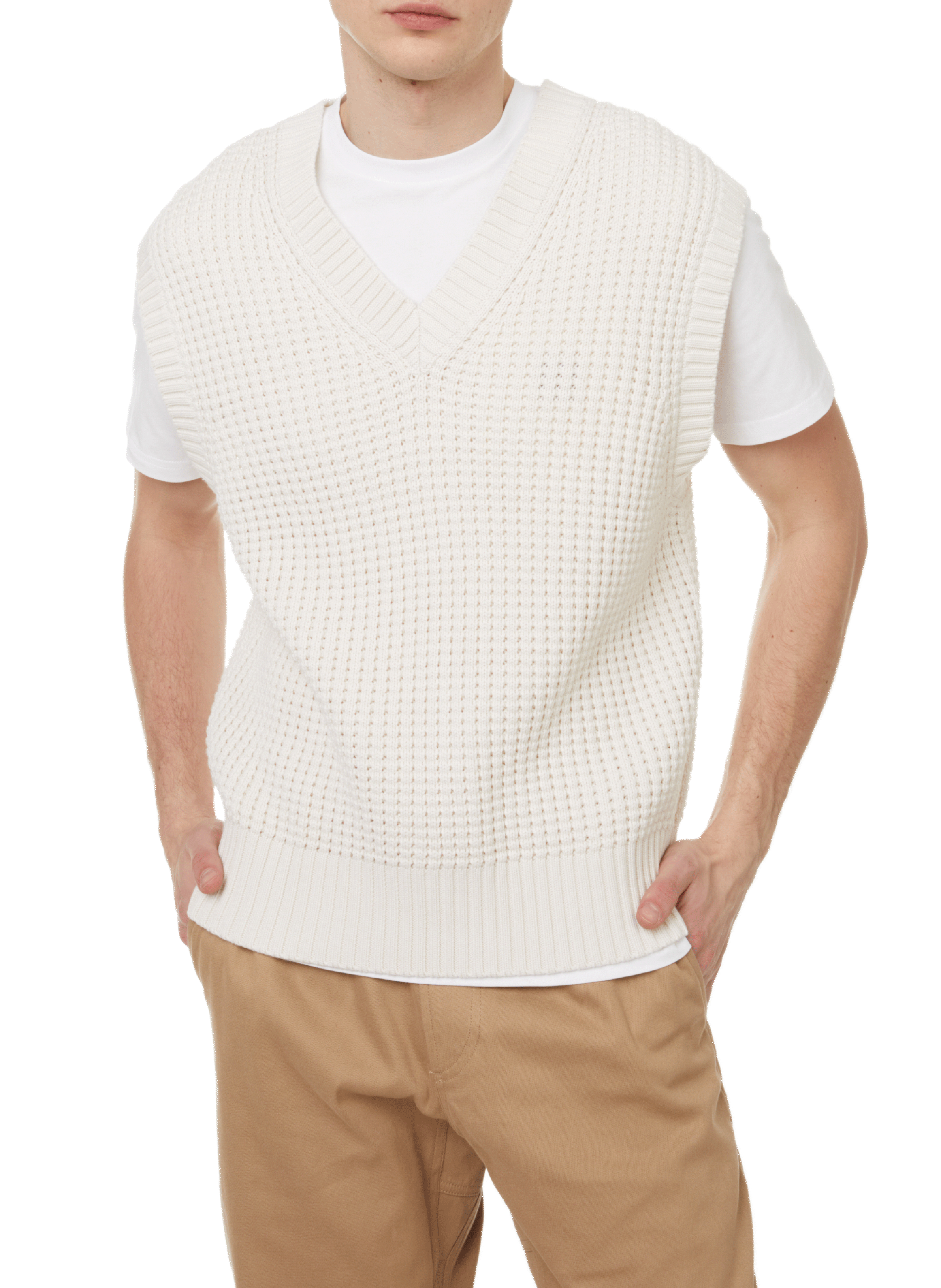 Sleeveless knitted jumper SAISON 1865 Beige