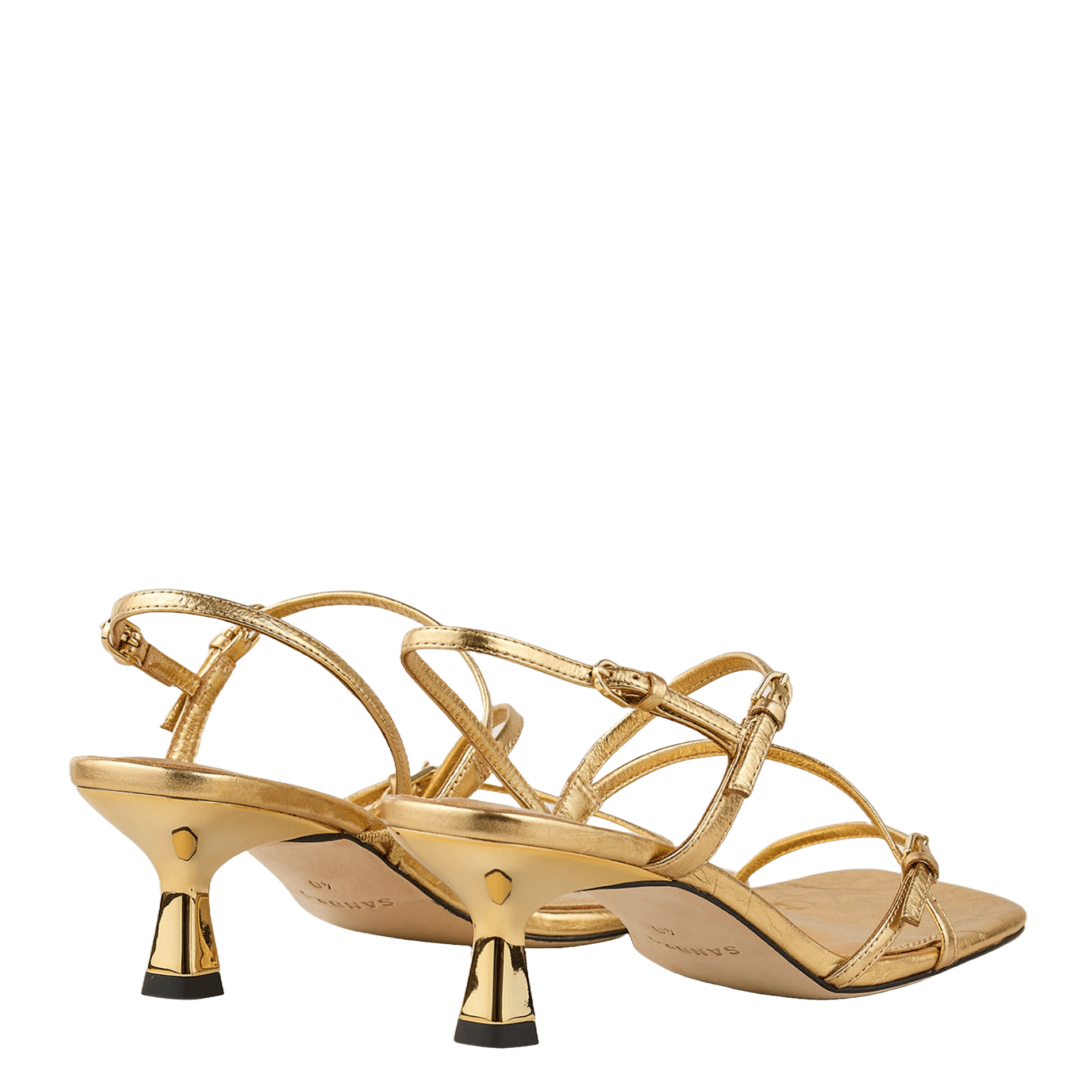 Sandales à brides en cuir SANDRO Doré