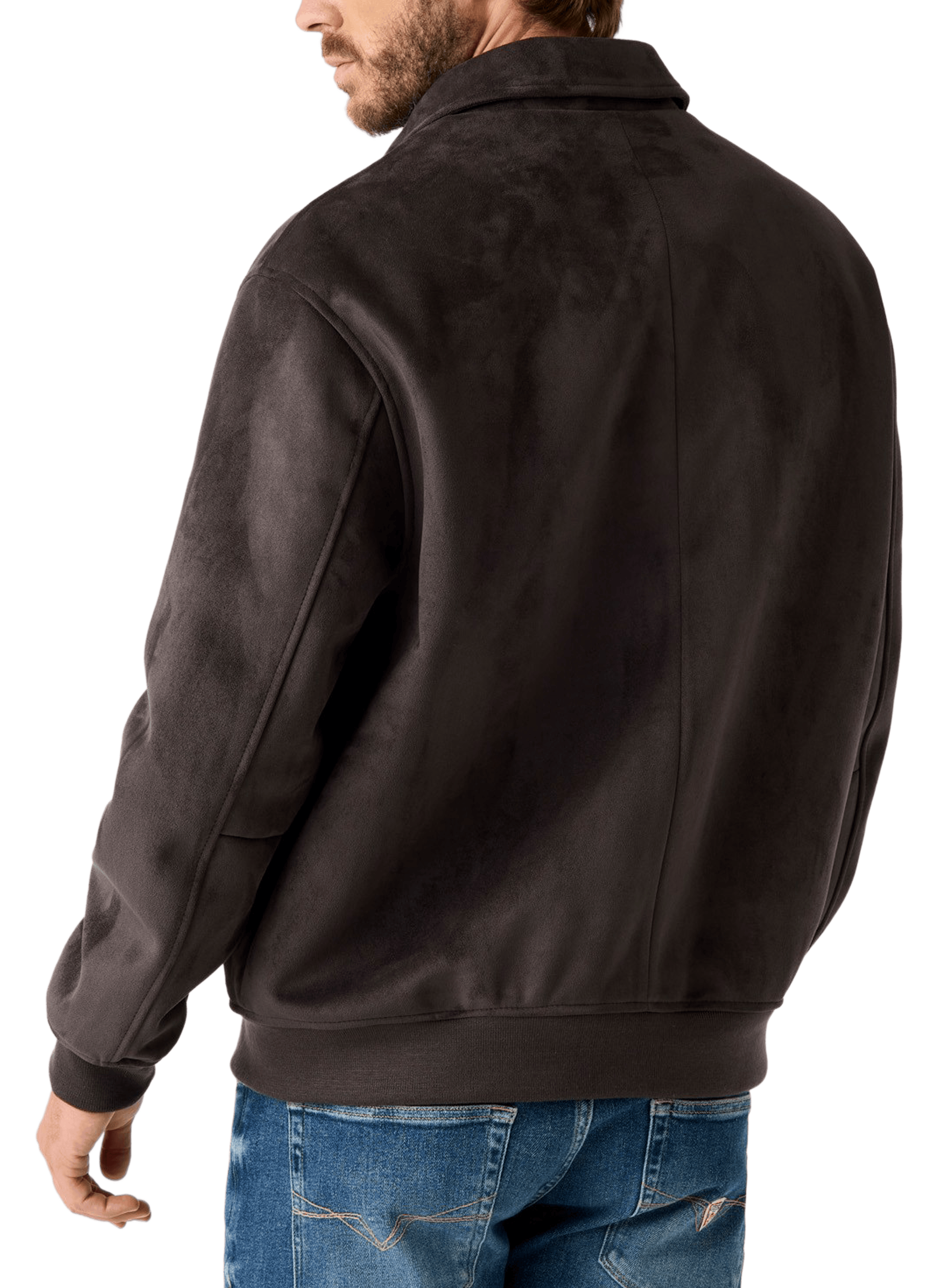 Suede jacket GUESS Brown