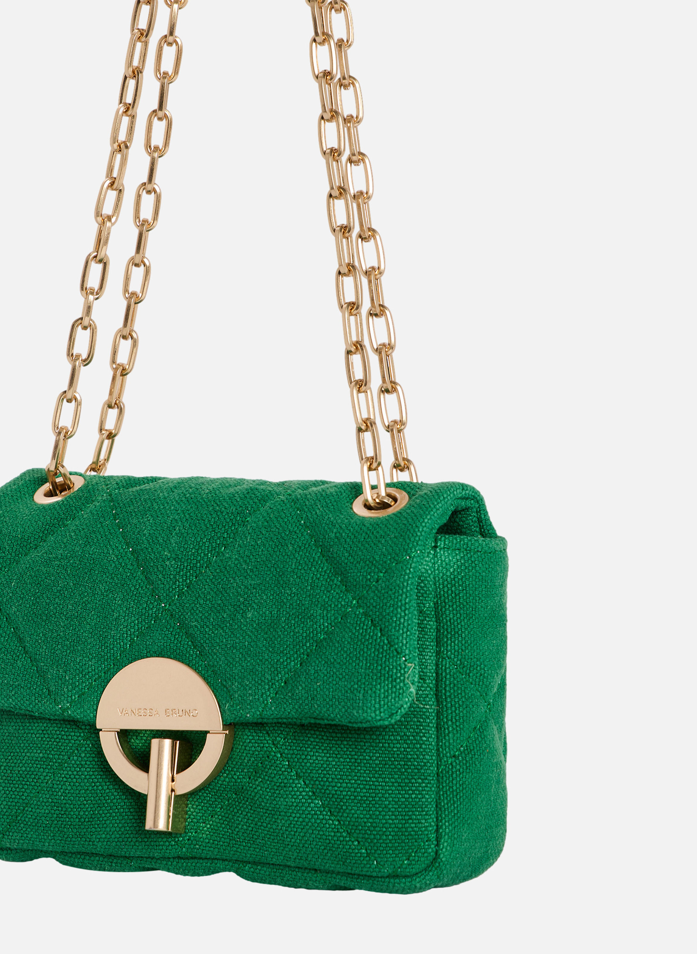 Petit sac moon en lin VANESSA BRUNO Vert