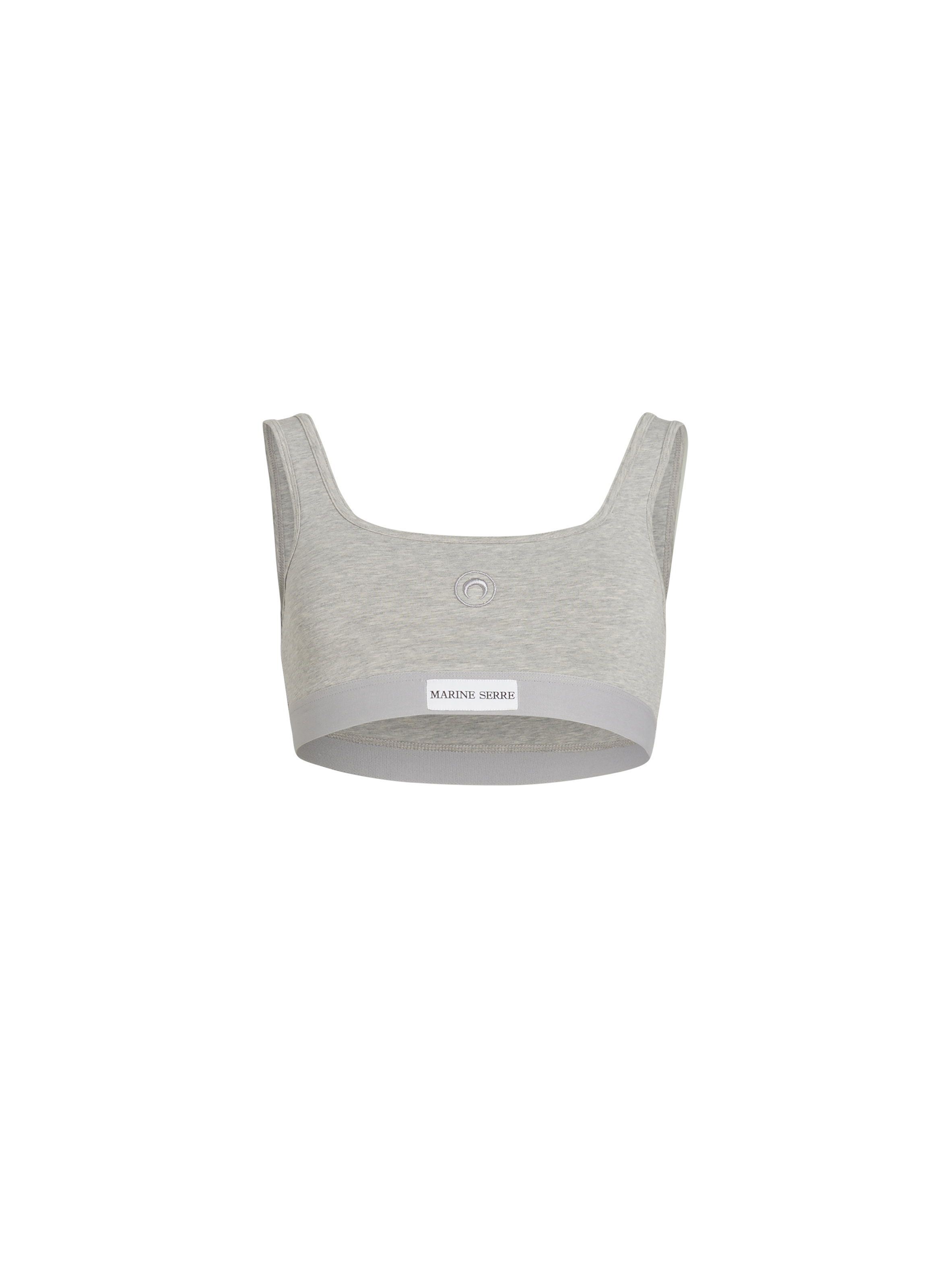 Brassière de sport en jersey stretch à logo moon MARINE SERRE Gris