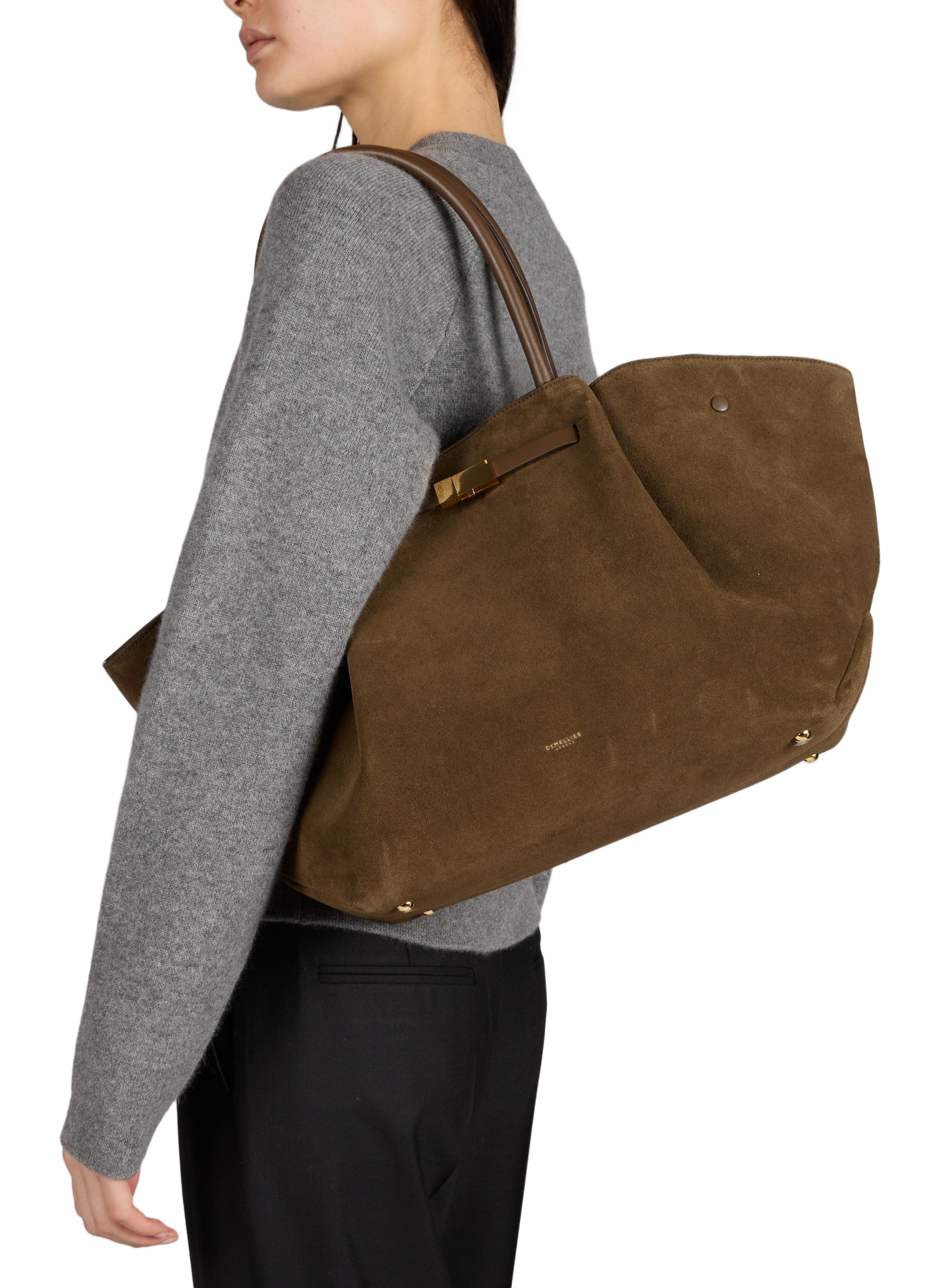 Bag New York in suede leather DEMELLIER LONDON Brown