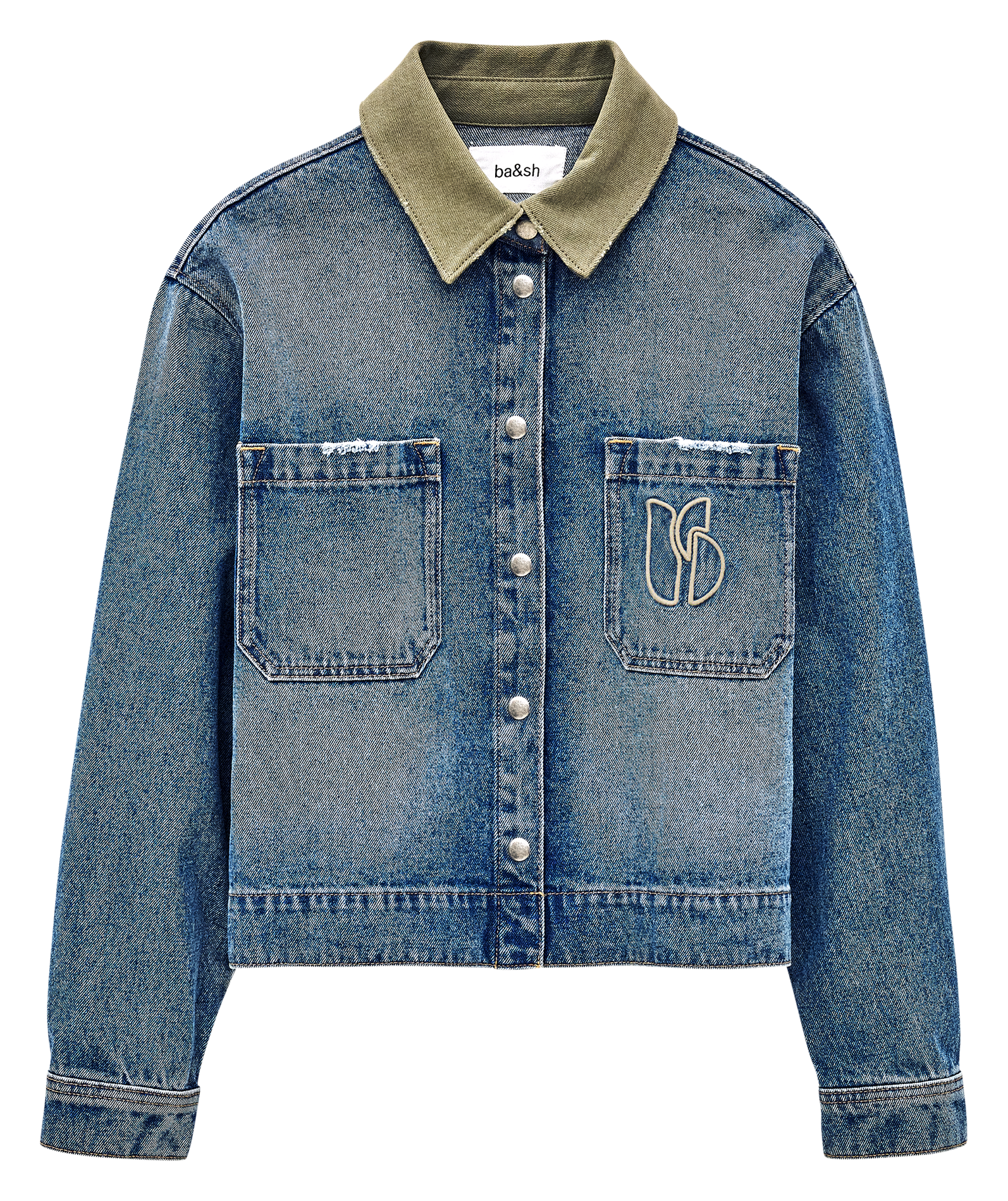 Veste col classique en denim de coton vigilio BA&SH Bleu