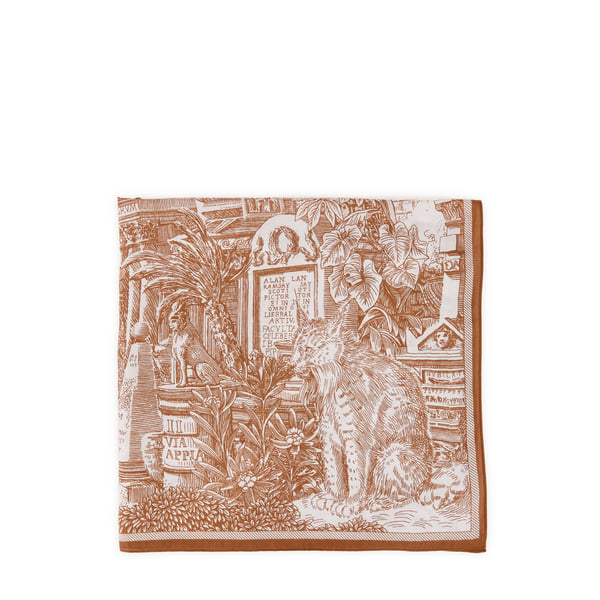 Foulard imprimé en coton et soie Foulard imprimé en coton et soie