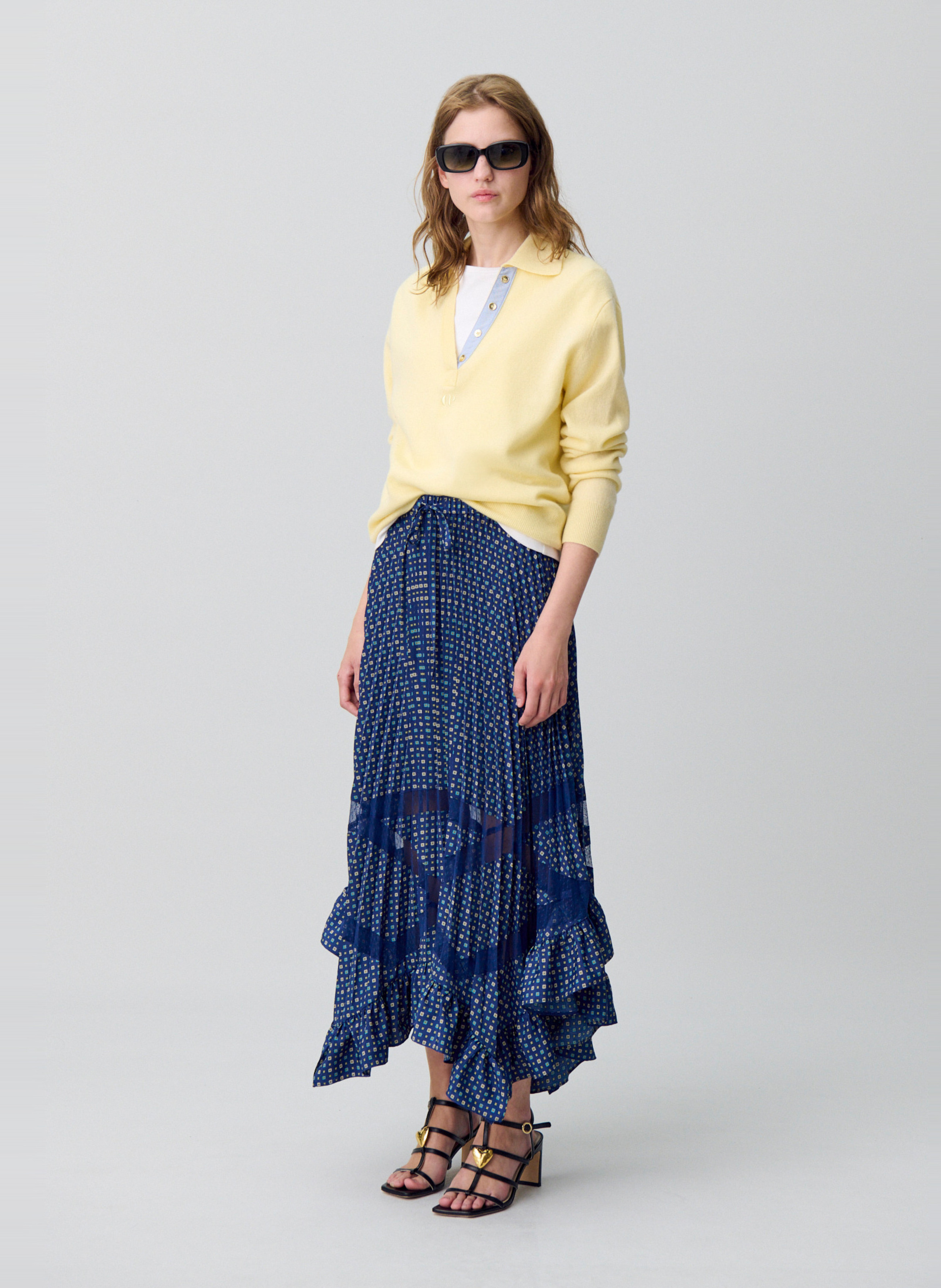 Jupe longue asymétrique imprimée CLAUDIE PIERLOT Multicolore