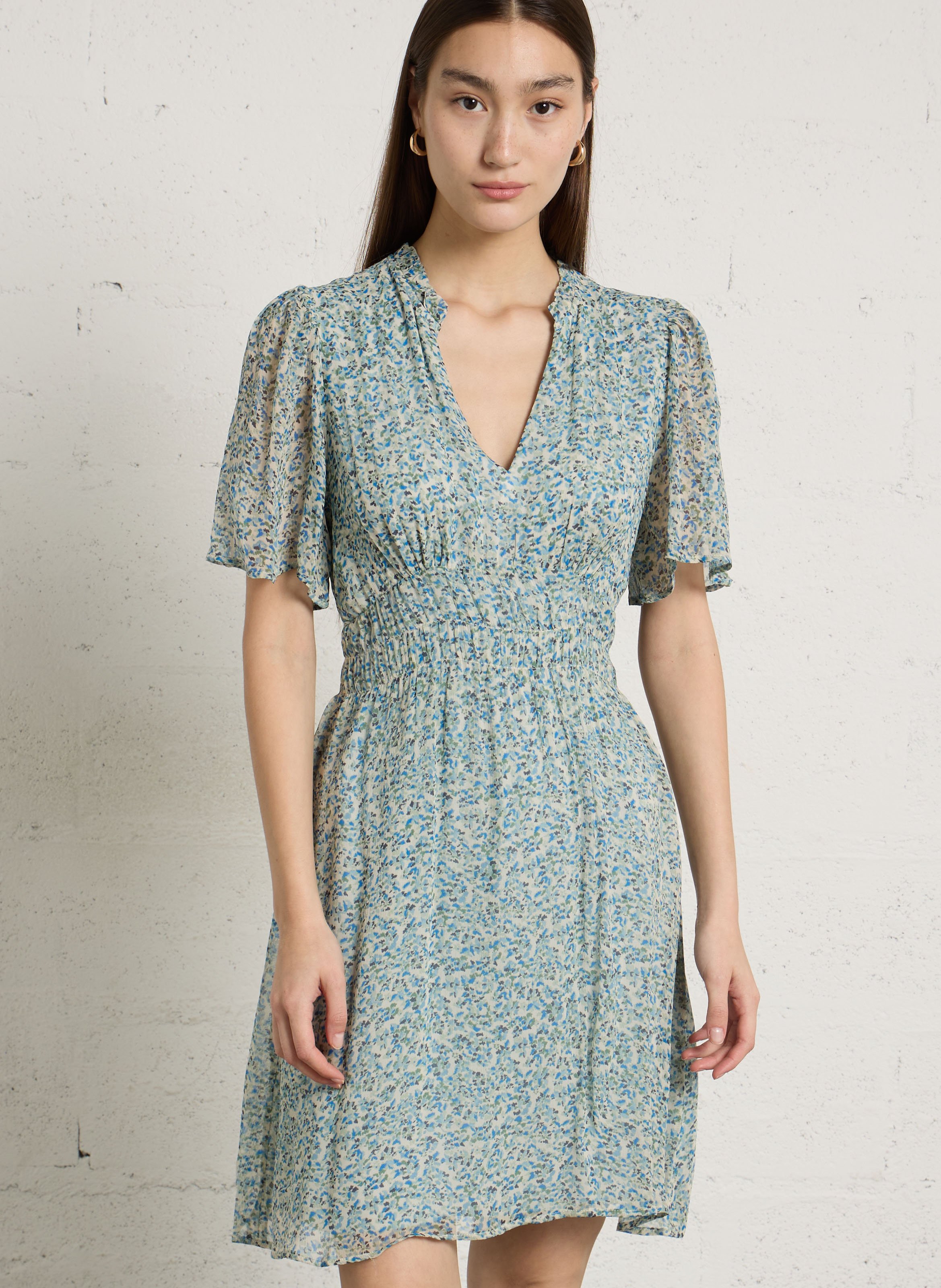 Robe courte à imprimé fleuri balmana MAISON 123 Vert