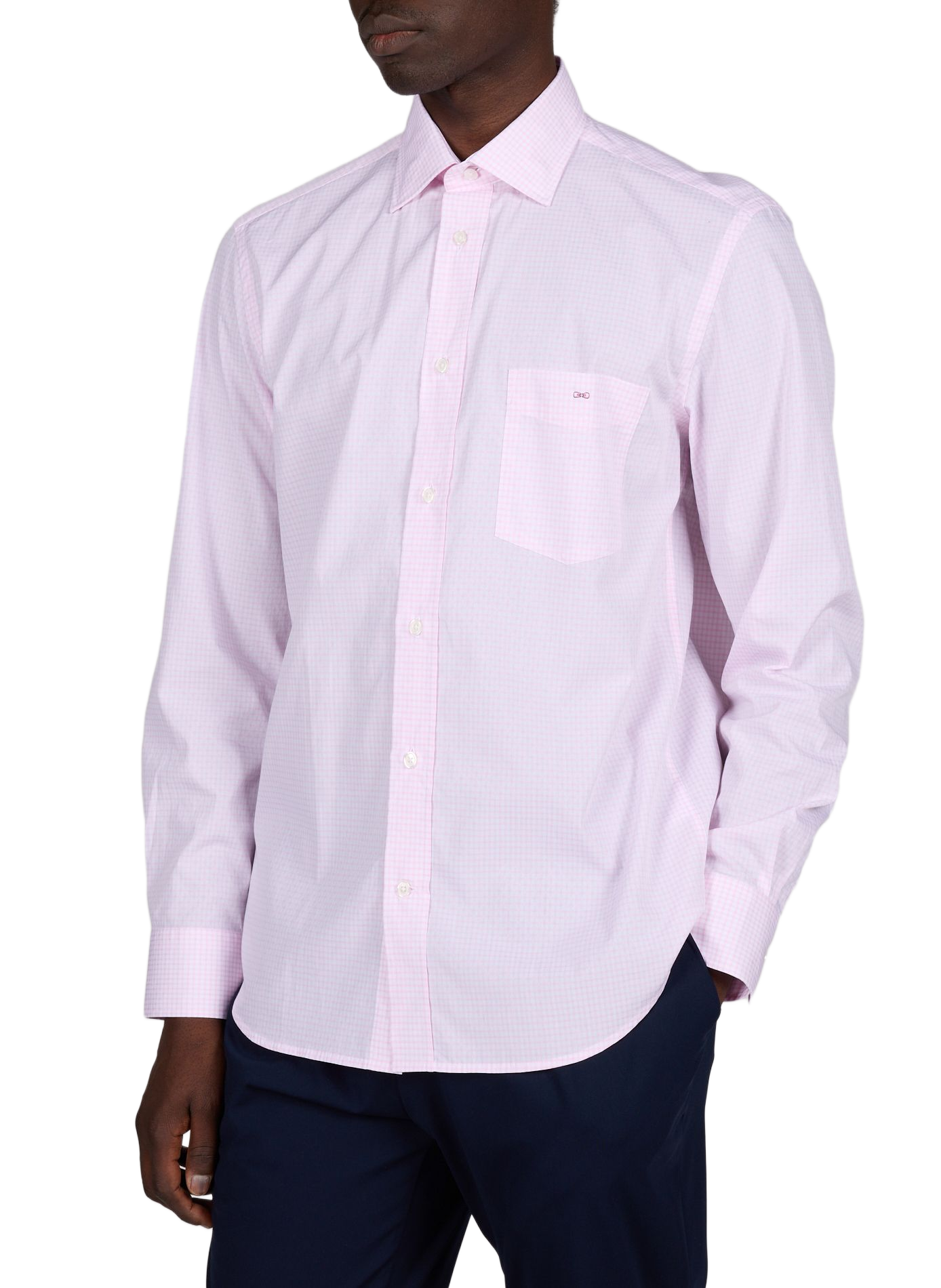 Chemise en coton dobby à carreaux EDEN PARK Rose