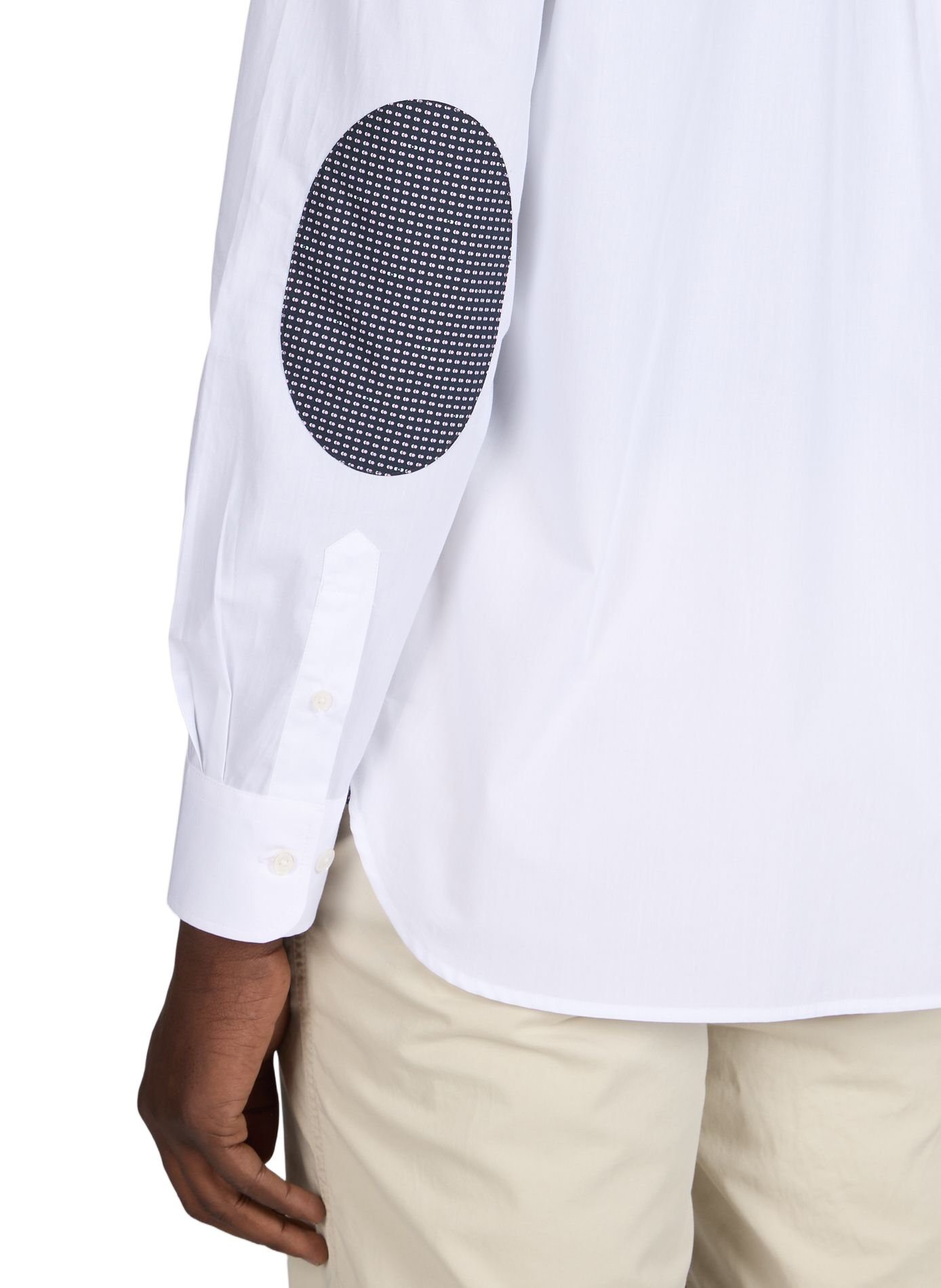 Chemise col américain à manches longues en coton EDEN PARK Blanc