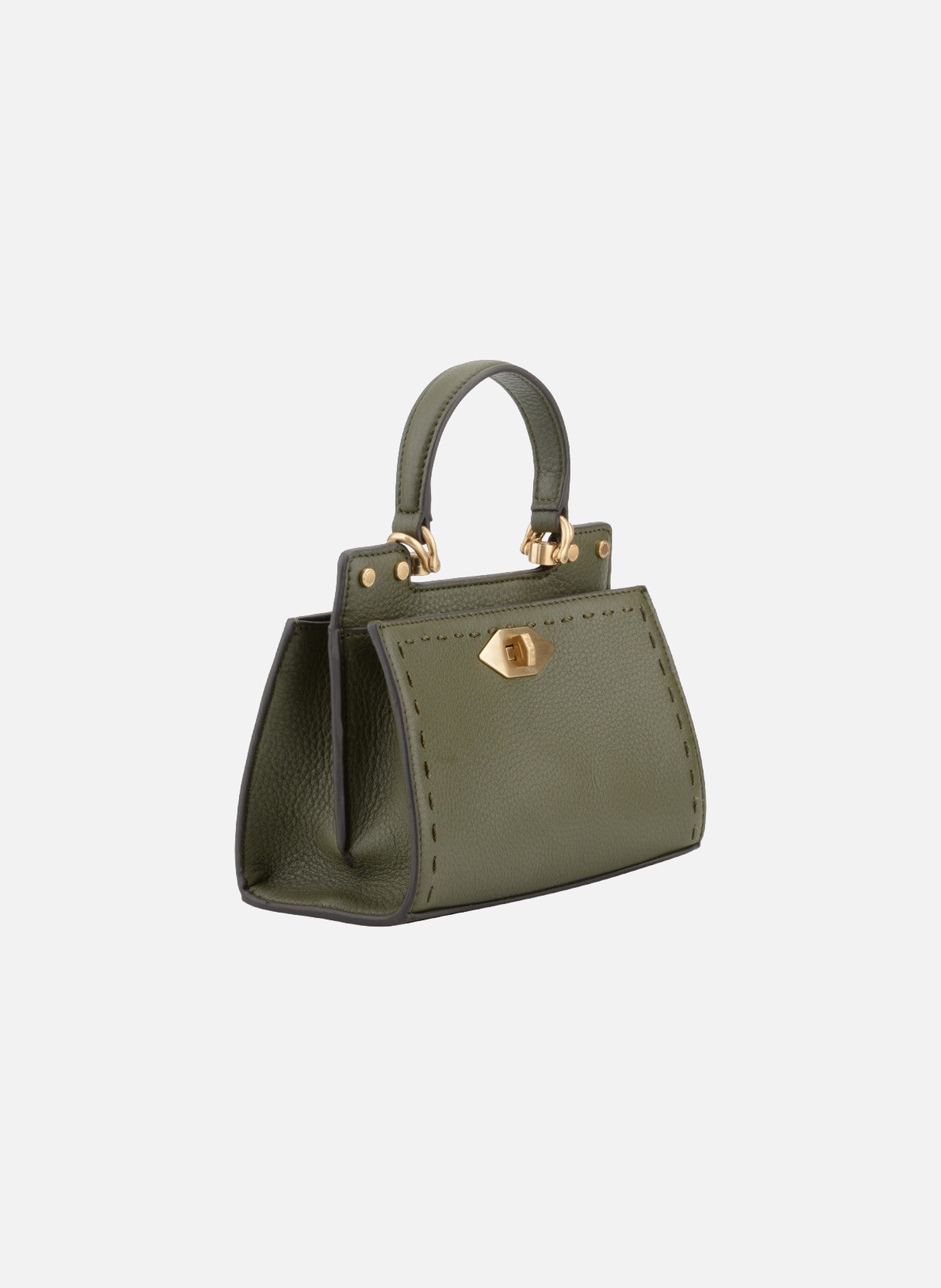 Trianon | sac à main micro en cuir de vachette POURCHET Kaki