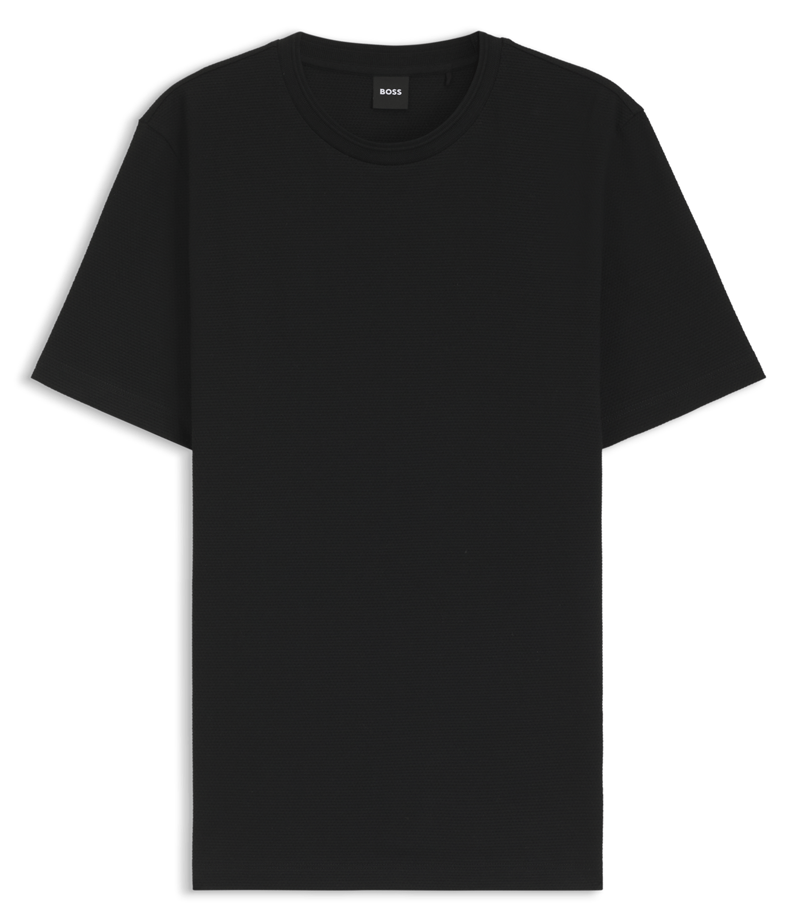 Tee-shirt col rond regular fit en coton mélangé tiburt BOSS Noir