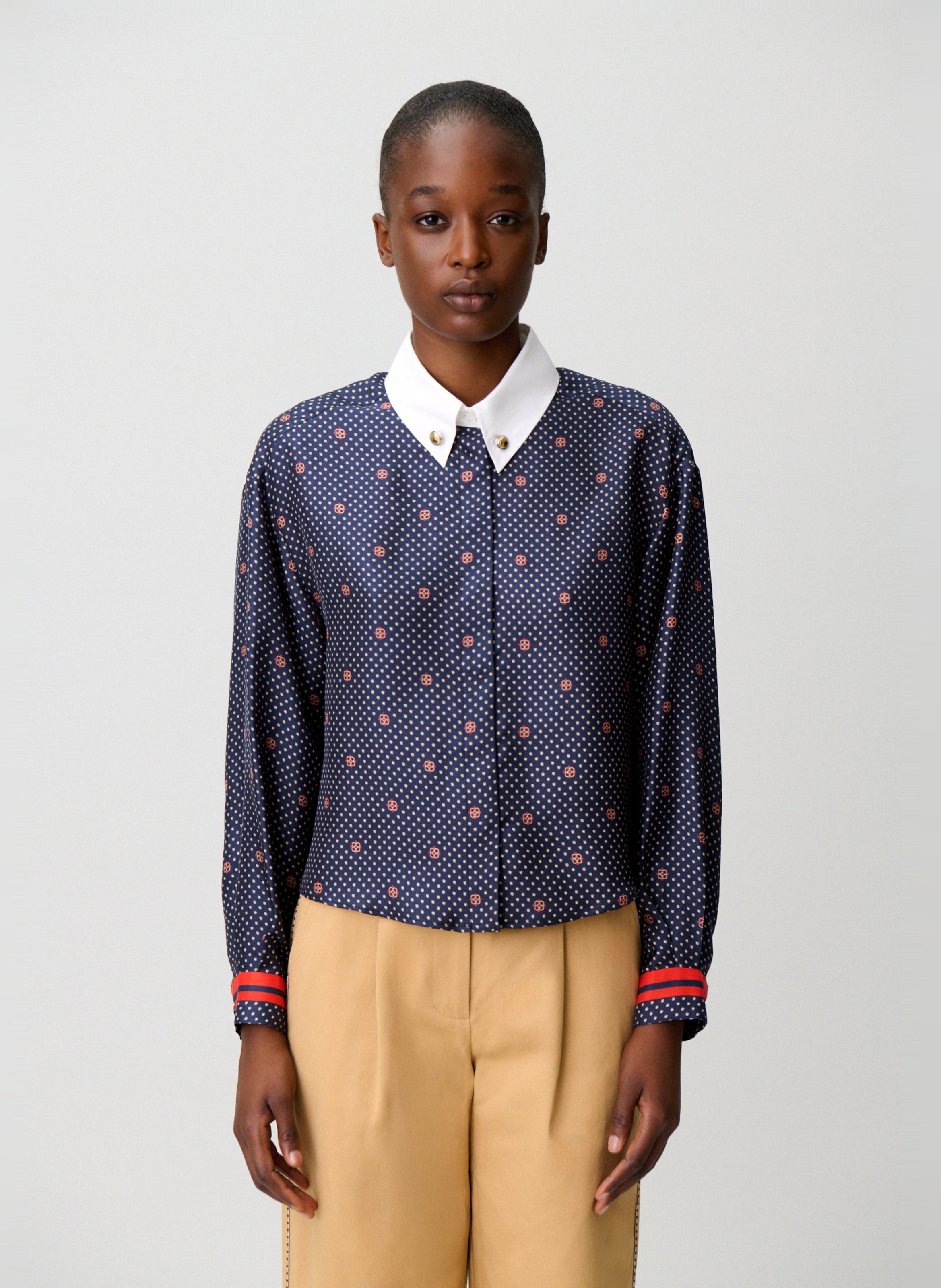 Chemise droite en soie CLAUDIE PIERLOT Multicolore