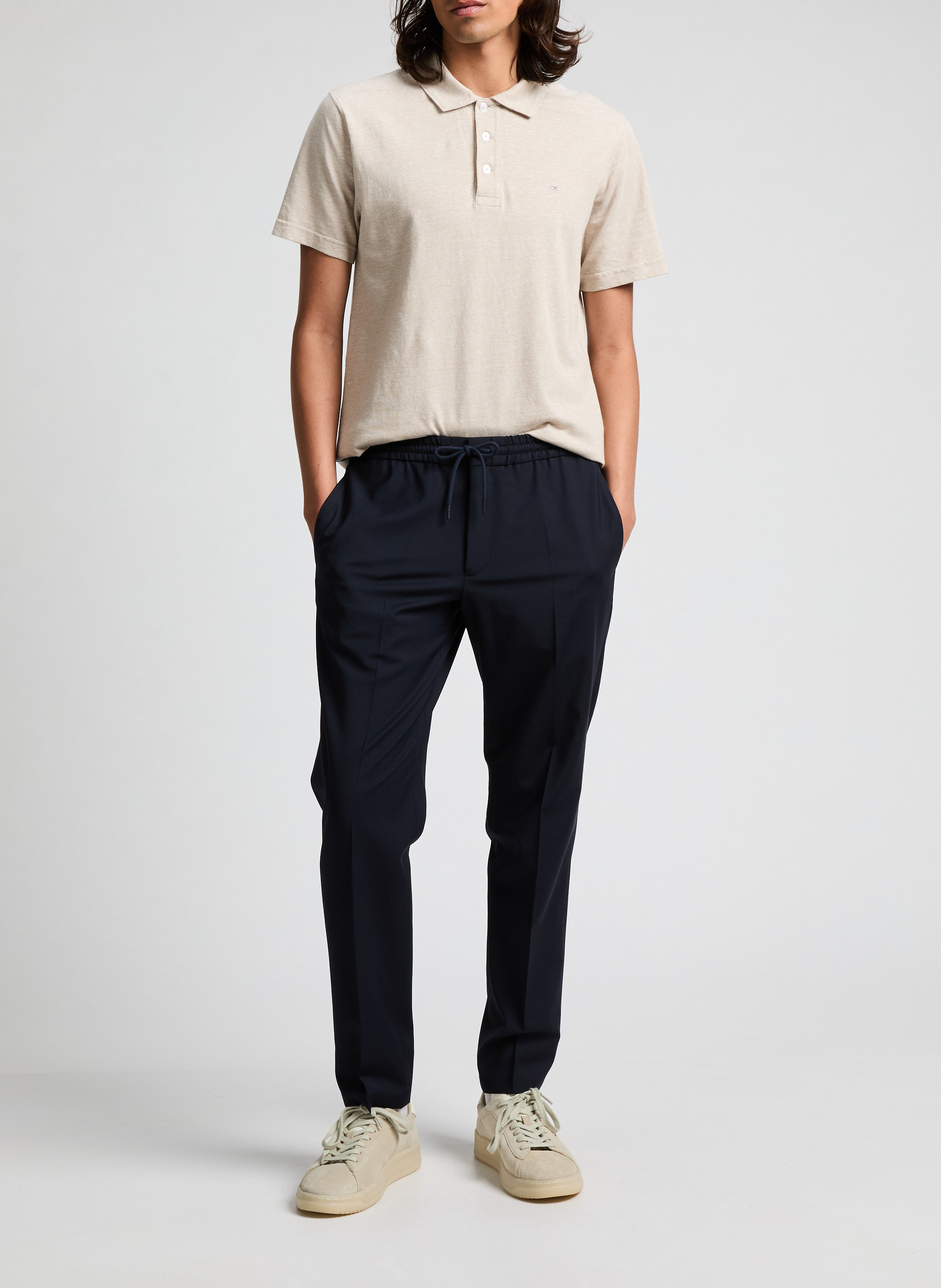 Straight wool-blend trousers  EDEN PARK Blue