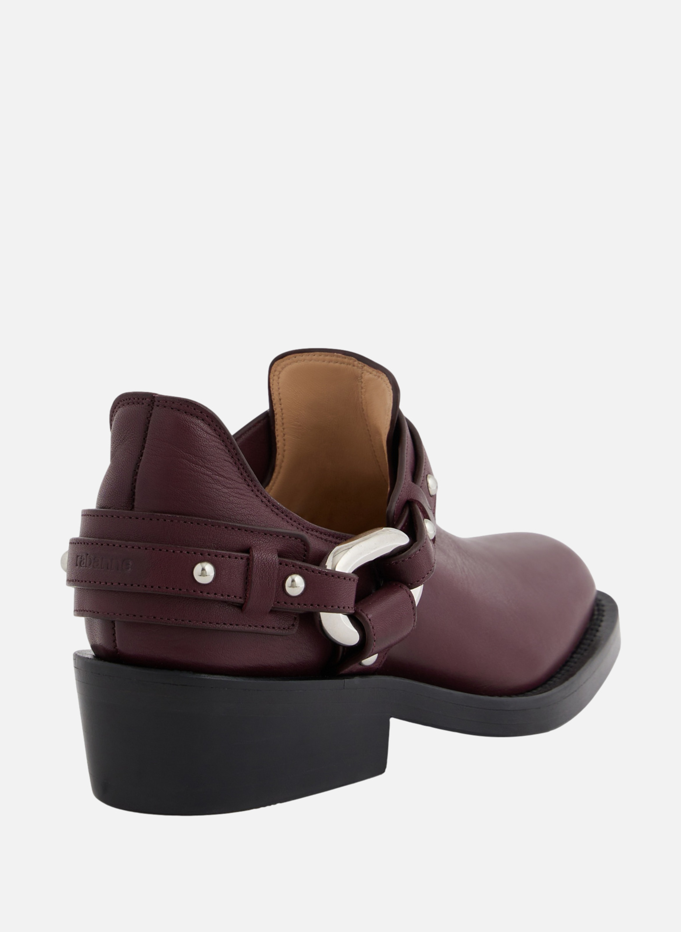 Bottines biker en cuir RABANNE Rouge