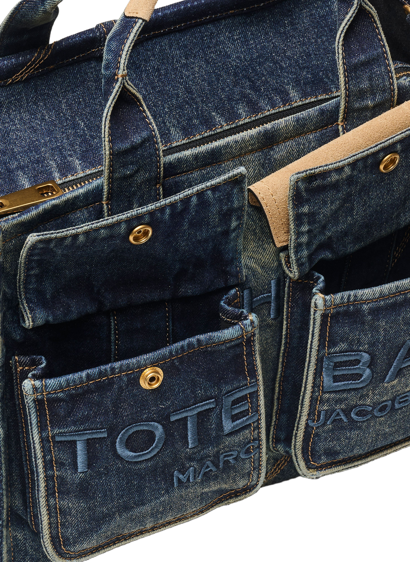 Sac cabas The Denim Suede Medium Cargo MARC JACOBS Blu