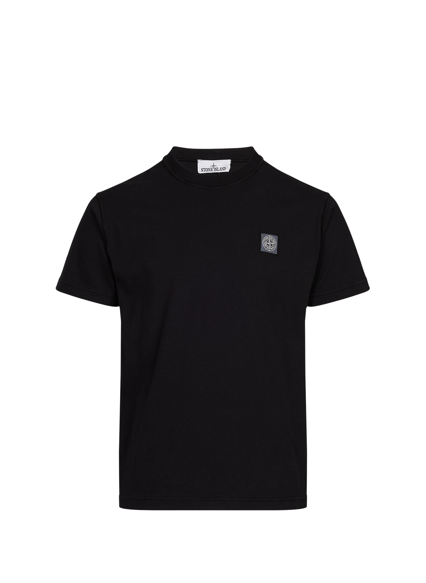 Gerader Rundhalsausschnitt T-Shirt STONE ISLAND Schwarz