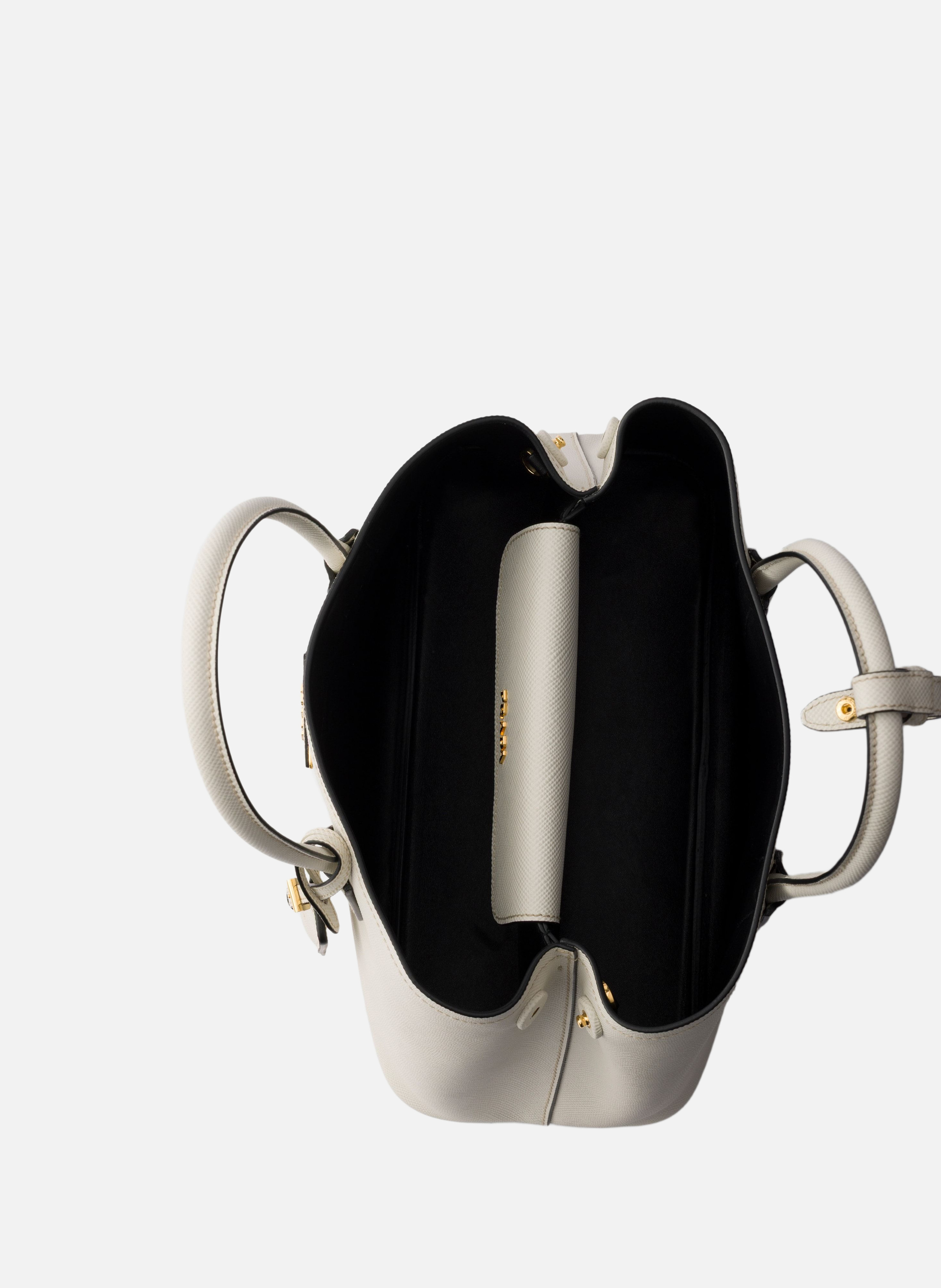 Sac prada double en cuir saffiano PRADA Beige