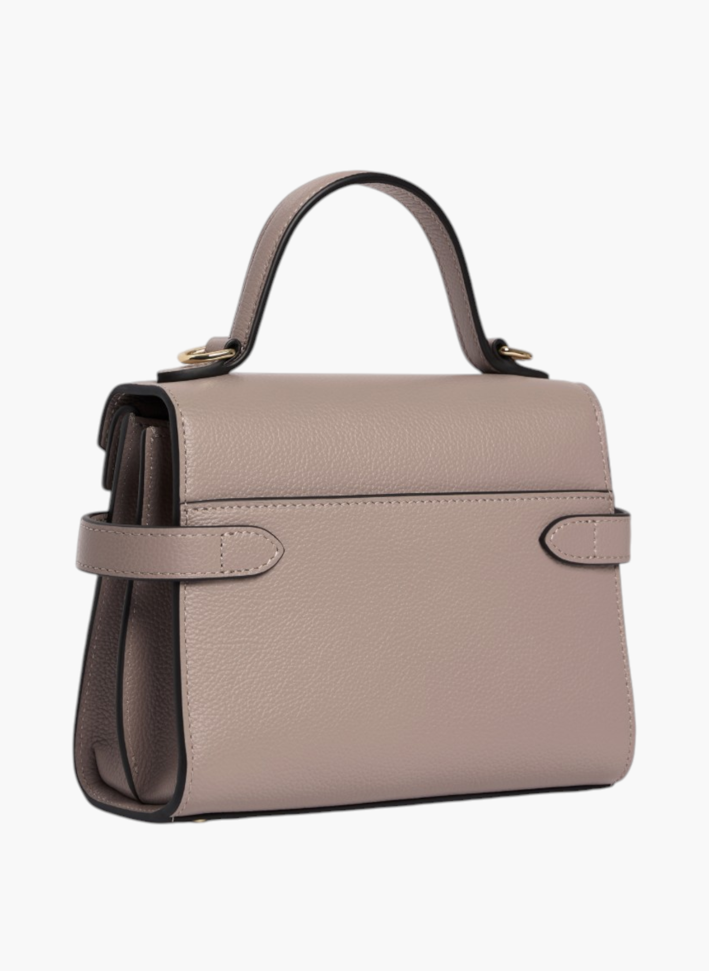 Petit sac à main double rabat emilie en cuir grainé LE TANNEUR Gris