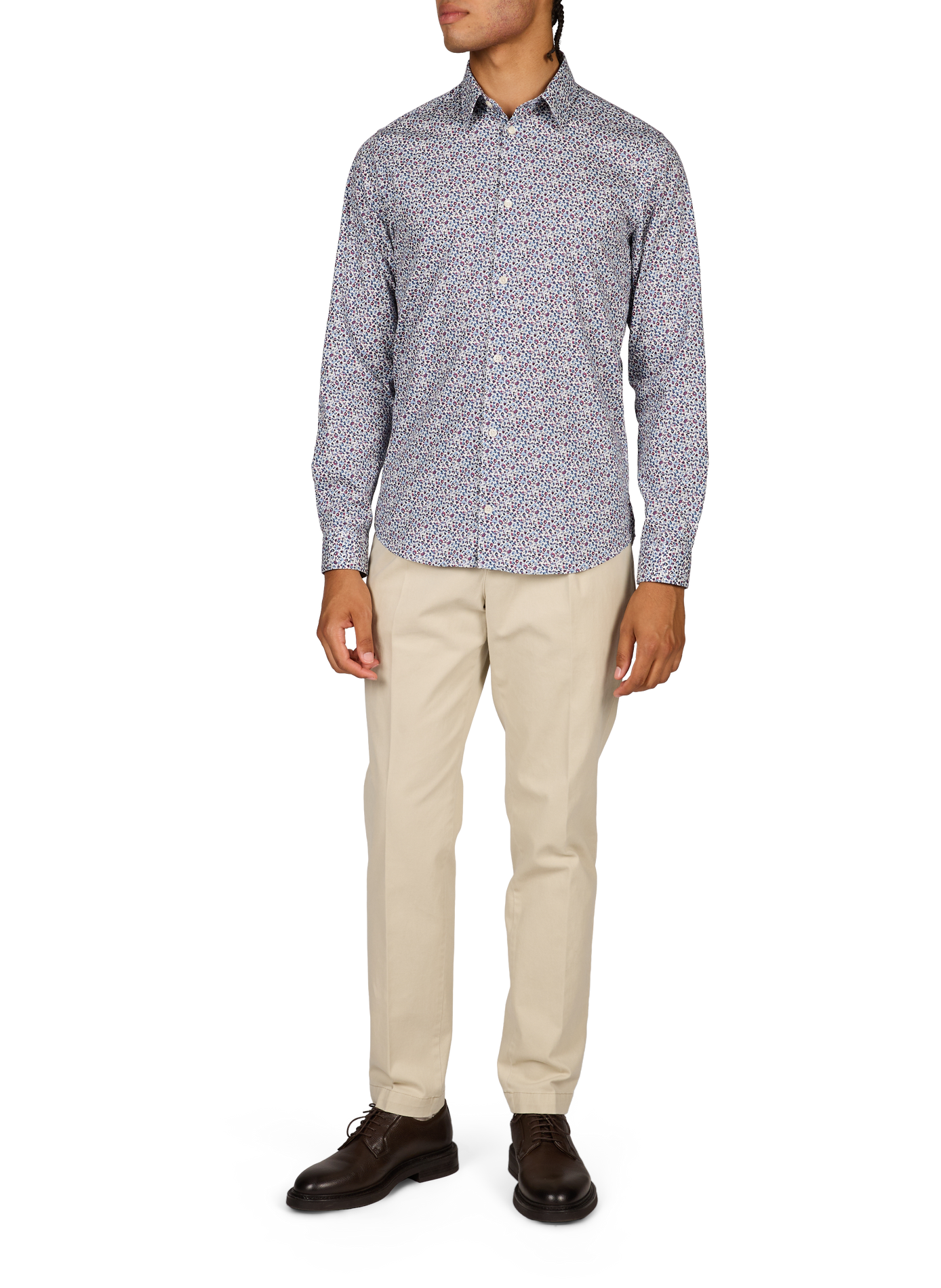 Slim-fit cotton shirt AU PRINTEMPS PARIS Multicolour