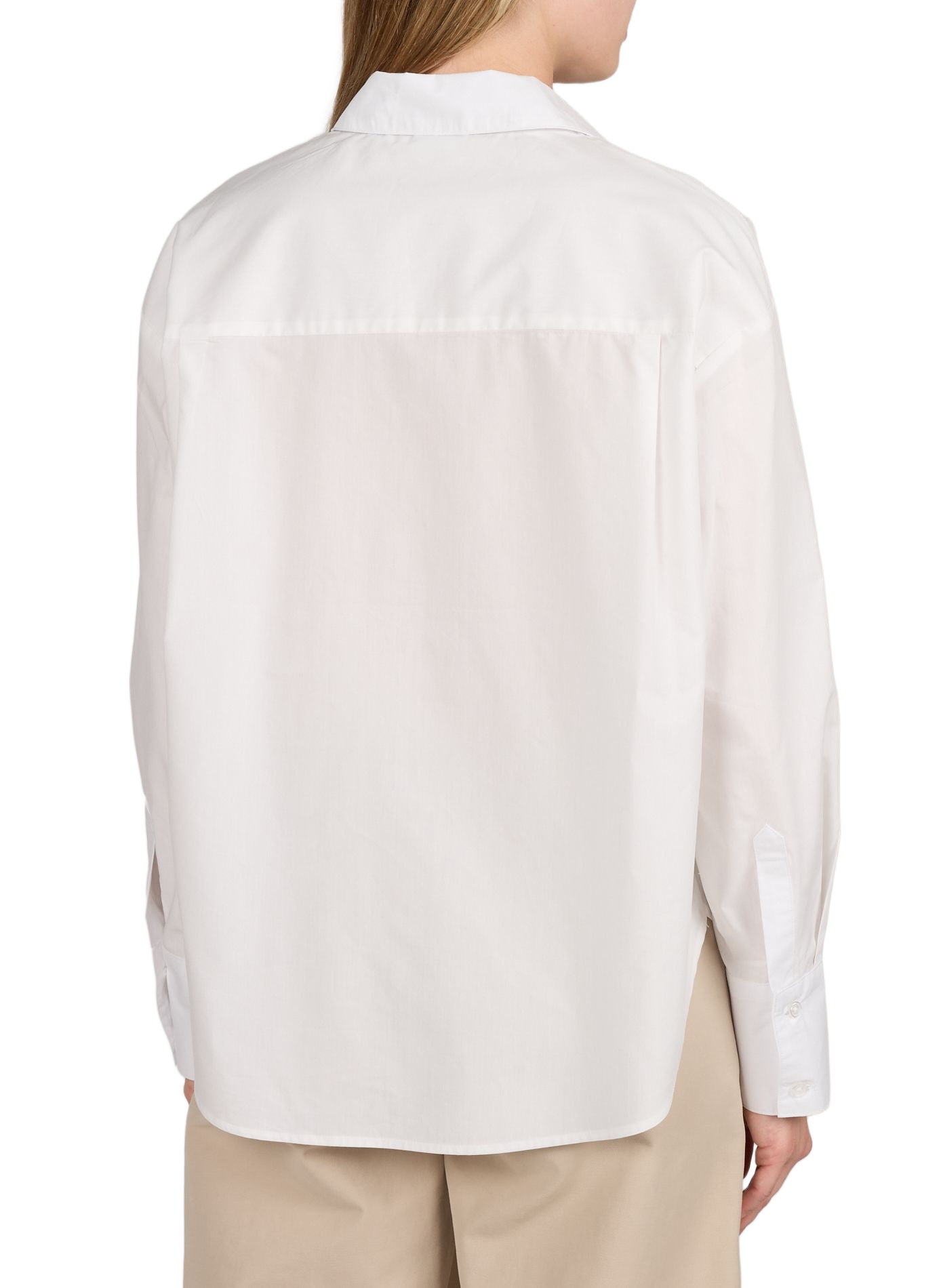 Striped long-sleeve shirt in blended cotton OBJECT White
