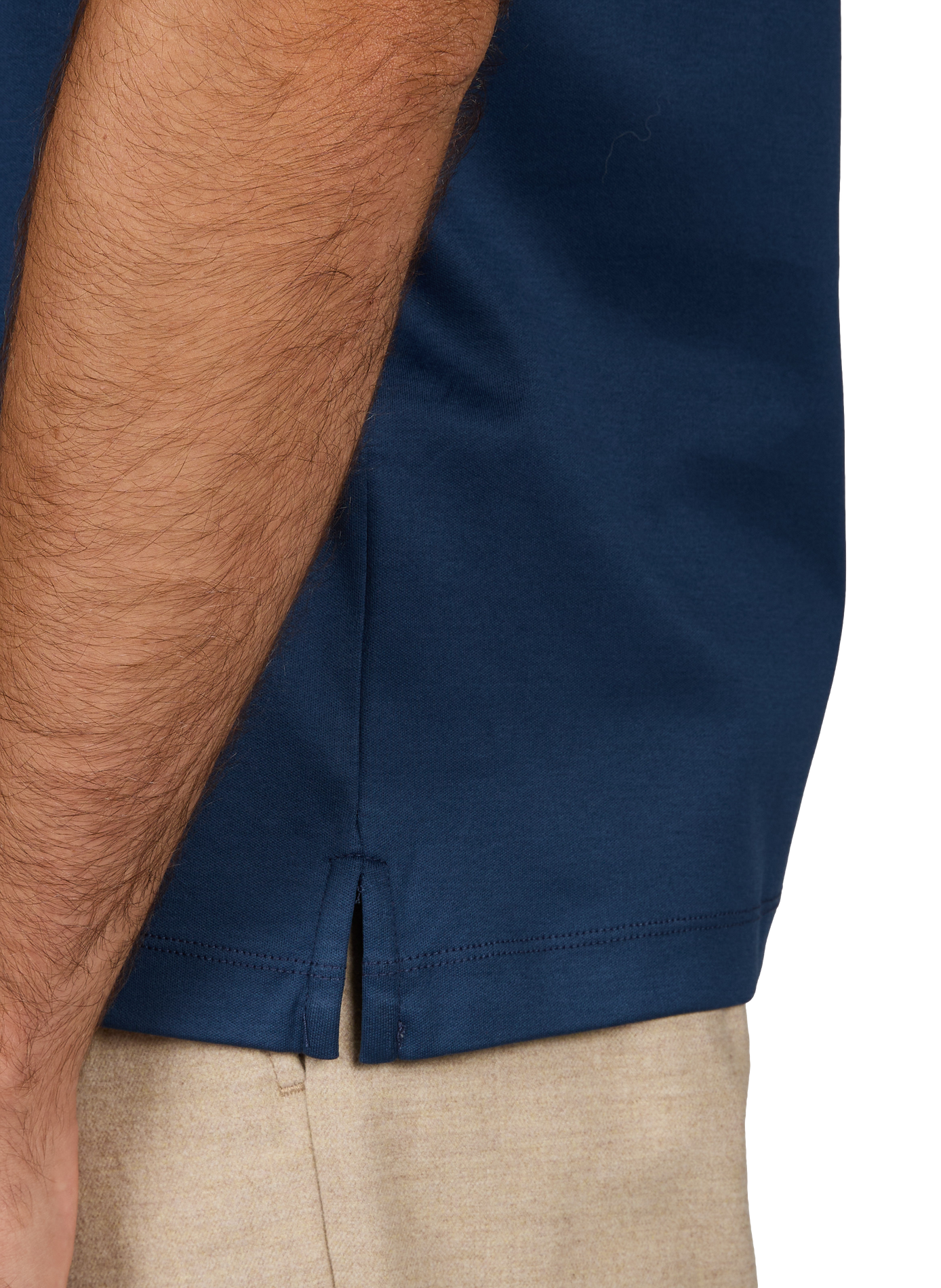 Rechte polo met korte mouwen in effen kleur. AURELIEN Blauw