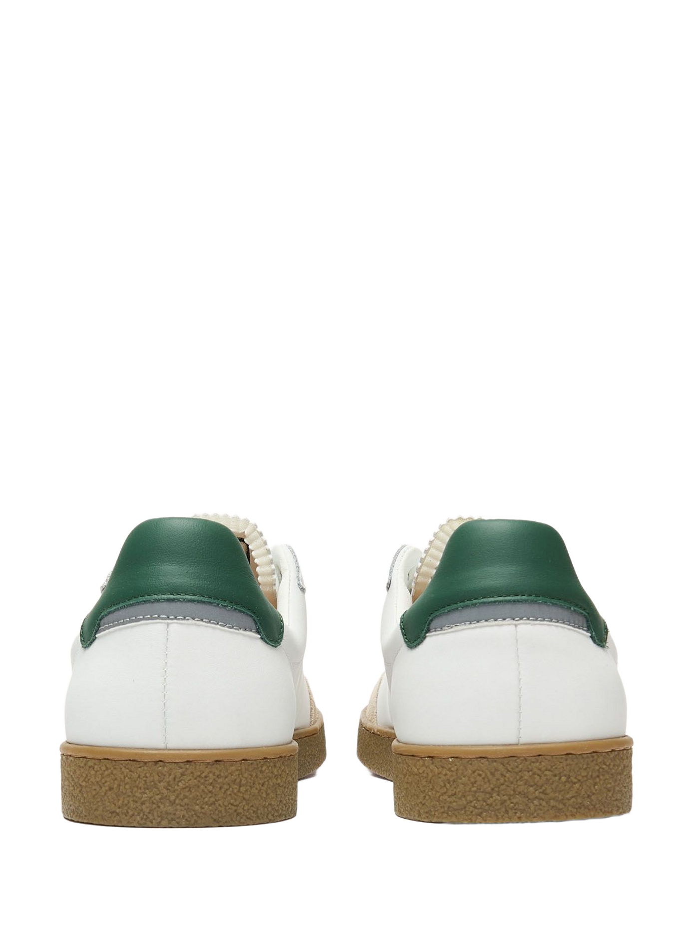 Mixed leather low-top sneakers FAGUO White