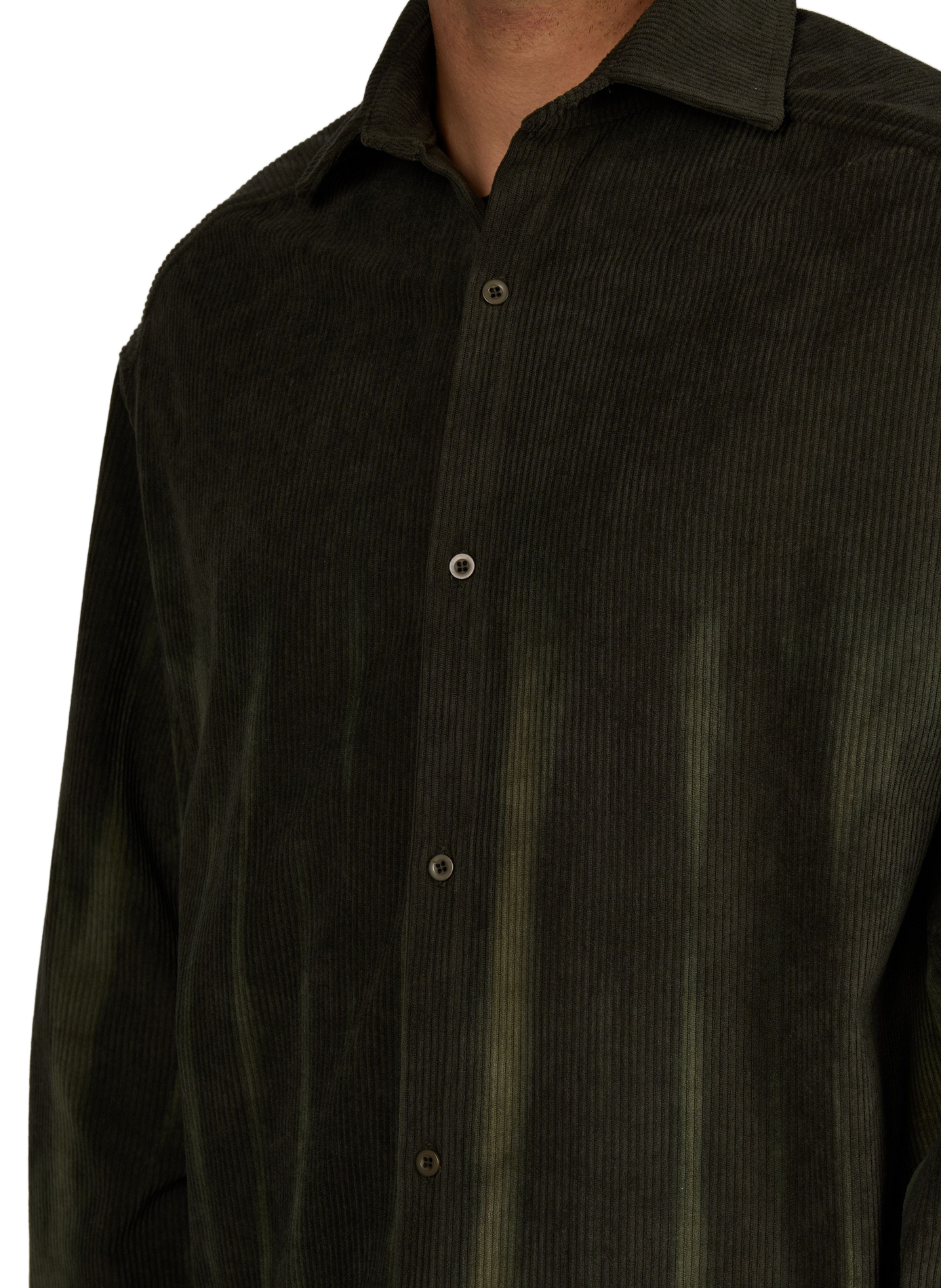 Straight-cut corduroy overshirt PAS UNE MARQUE Green