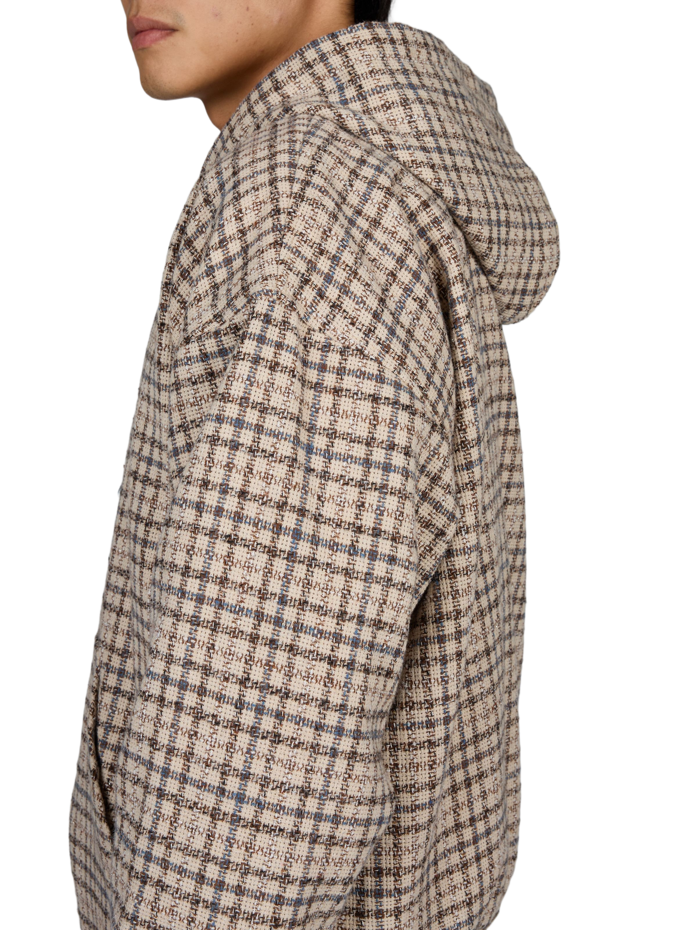 Gerade geschnittene Jacke in Tweed-Optik mit Kapuze PAS UNE MARQUE Beige