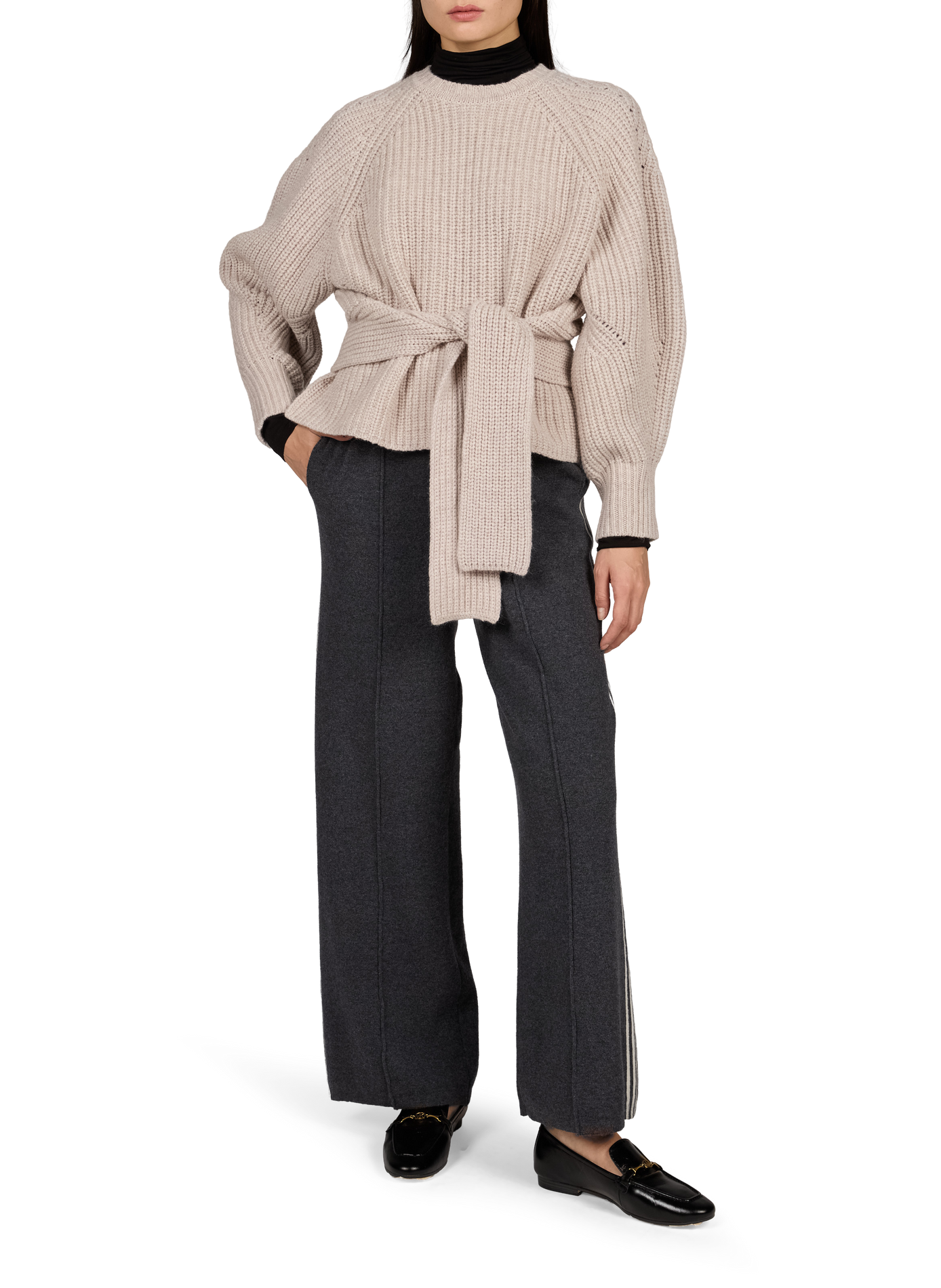 Oversize-Pullover MYLENE aus Wolle BERENICE Beige