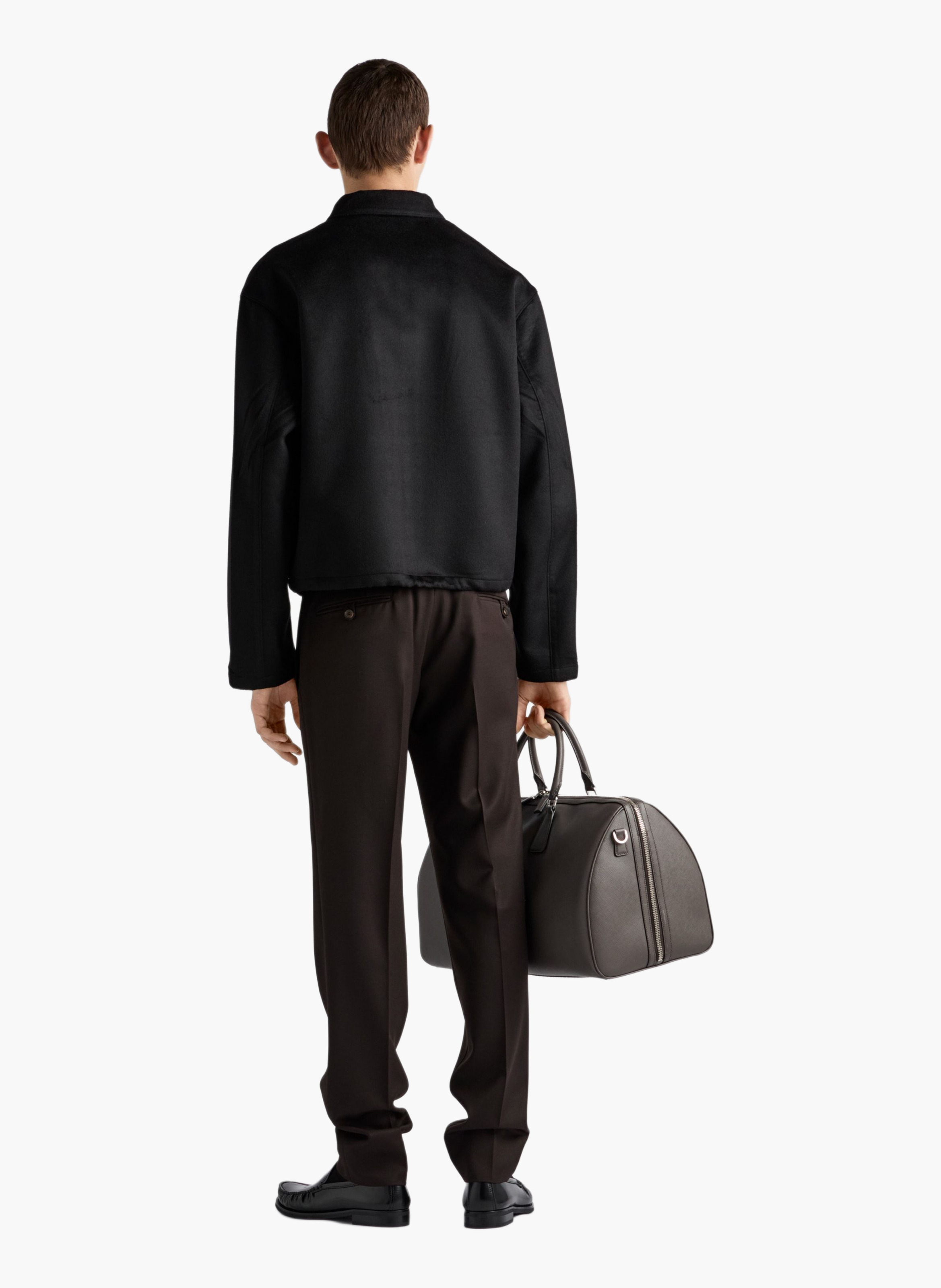Blouson en laine mélangée PRADA Noir