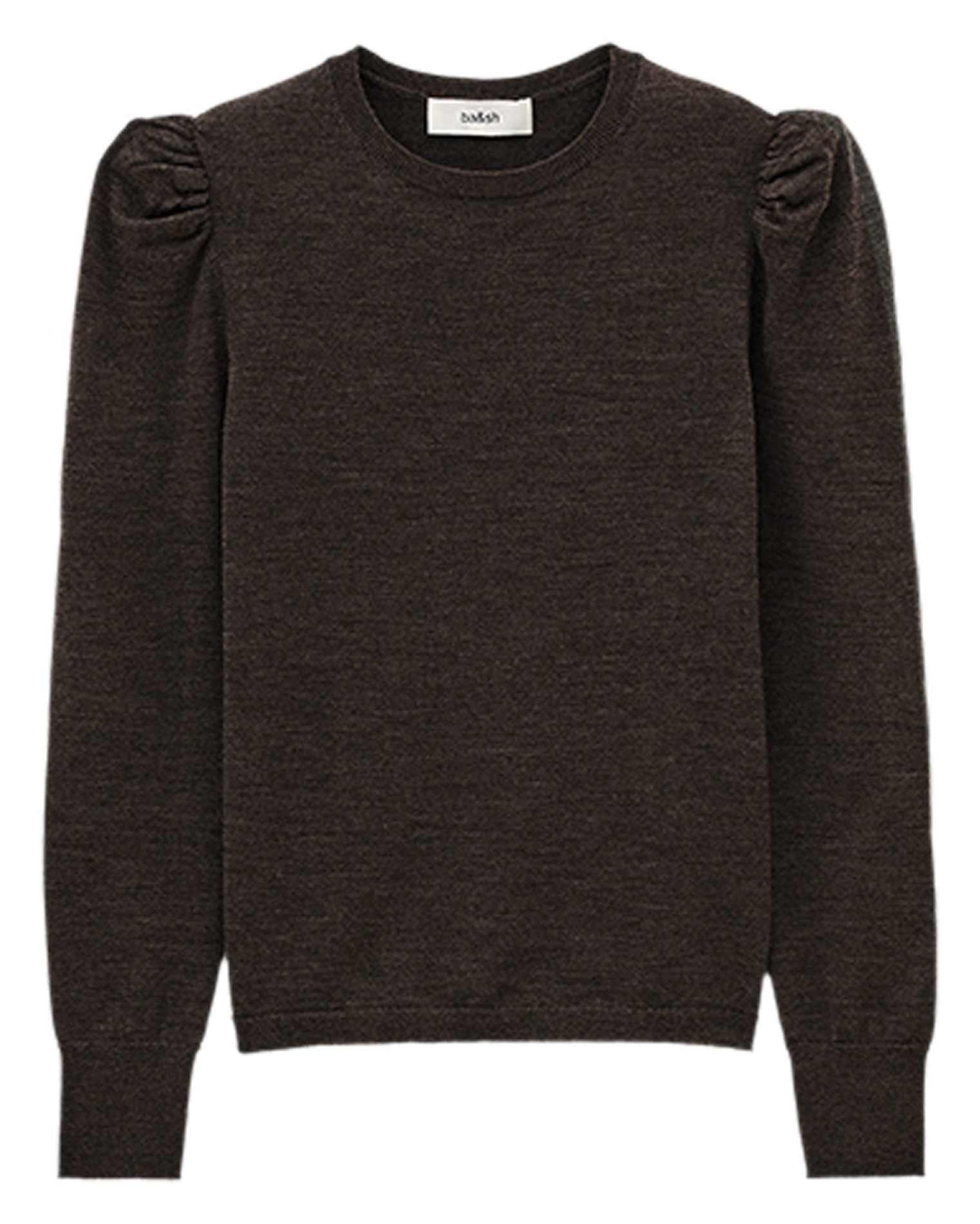 Pull droit uni en laine britanie BA&SH Marron