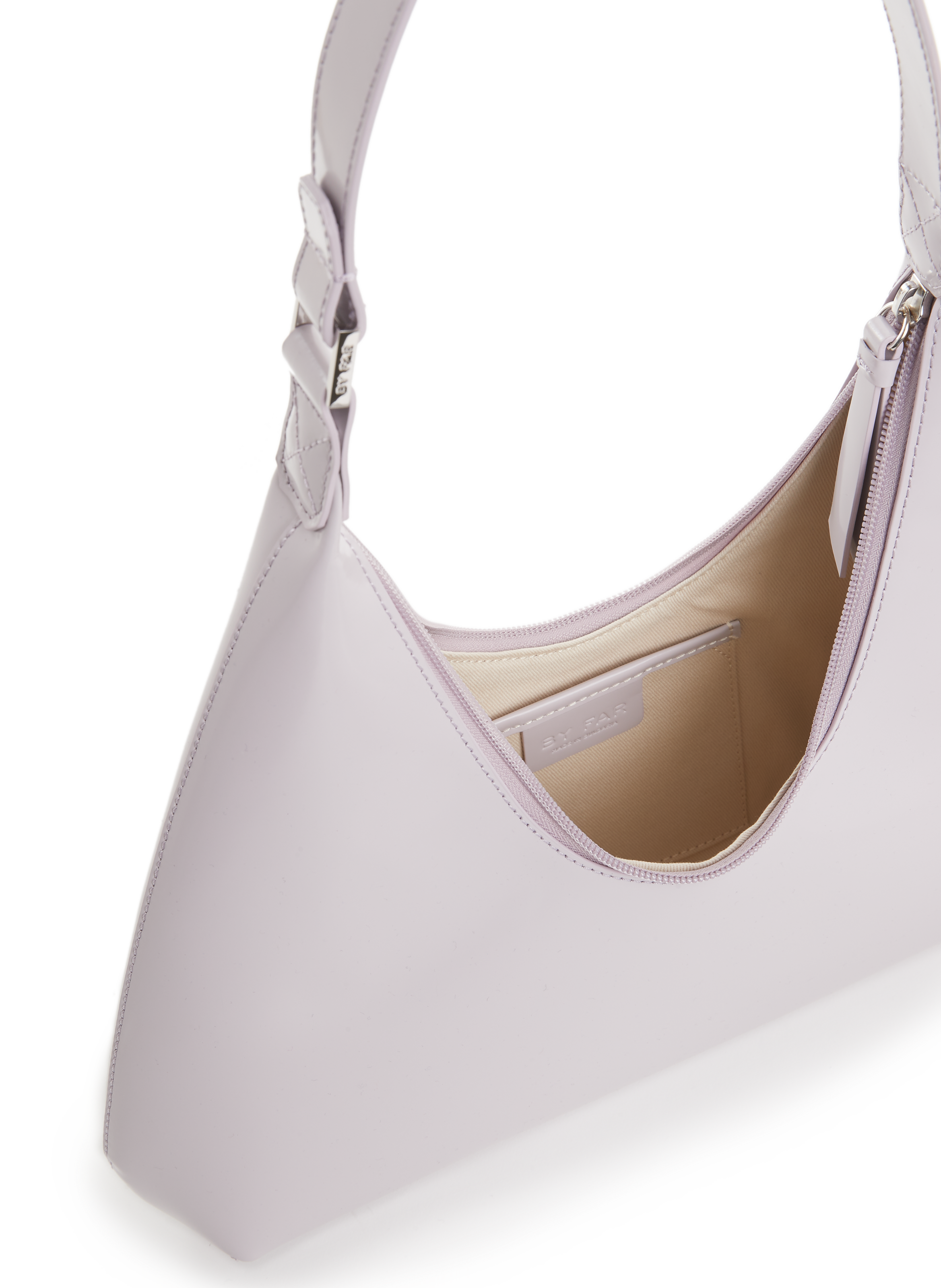 Lederen hobo tas BY FAR Roze