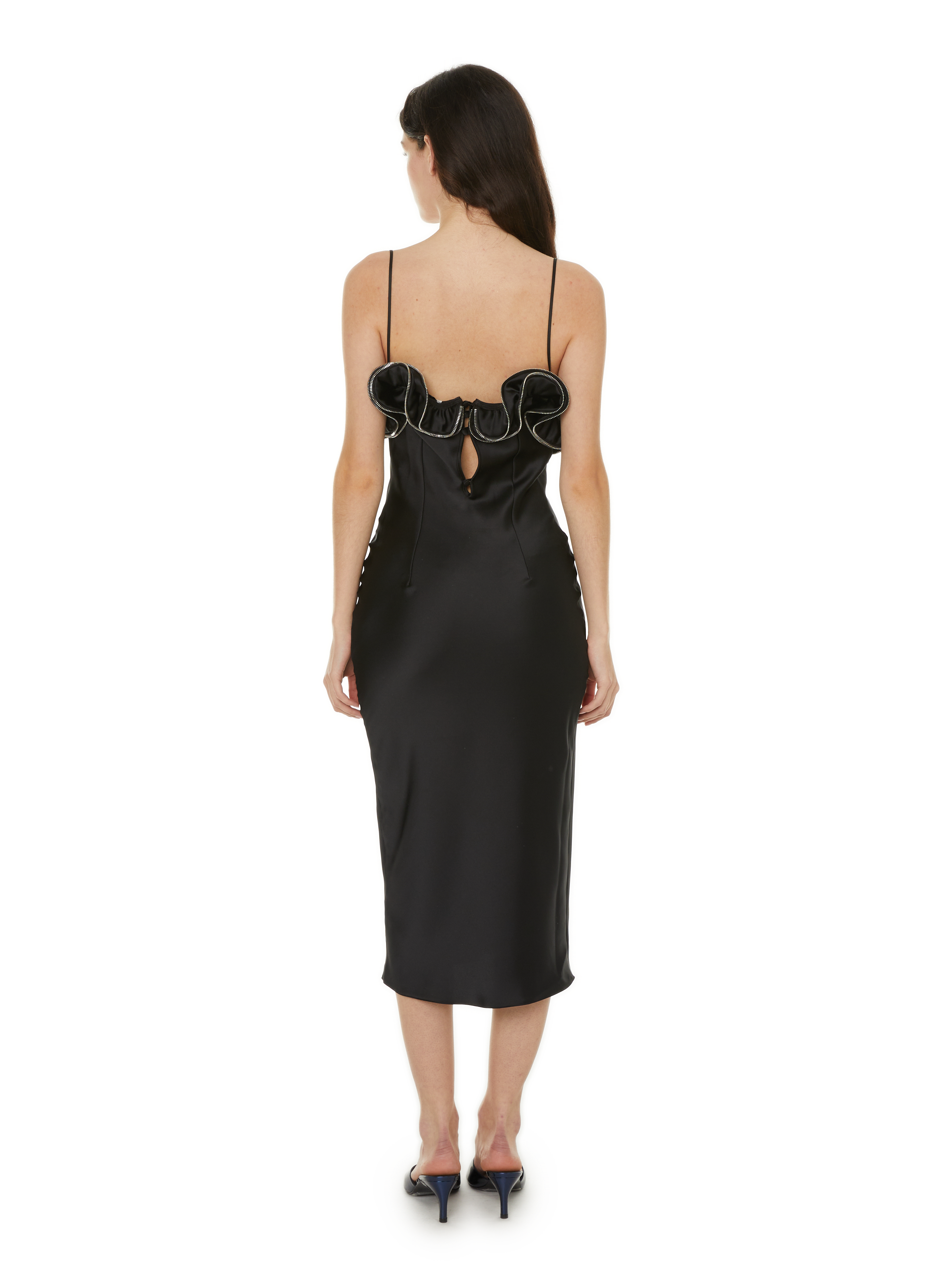 Robe midi satinée COPERNI Noir