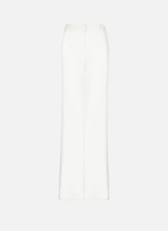 Pantalon taille haute en crêpe Blanc by BALMAIN BALMAIN Pantalon taille haute en crêpe Blanc
