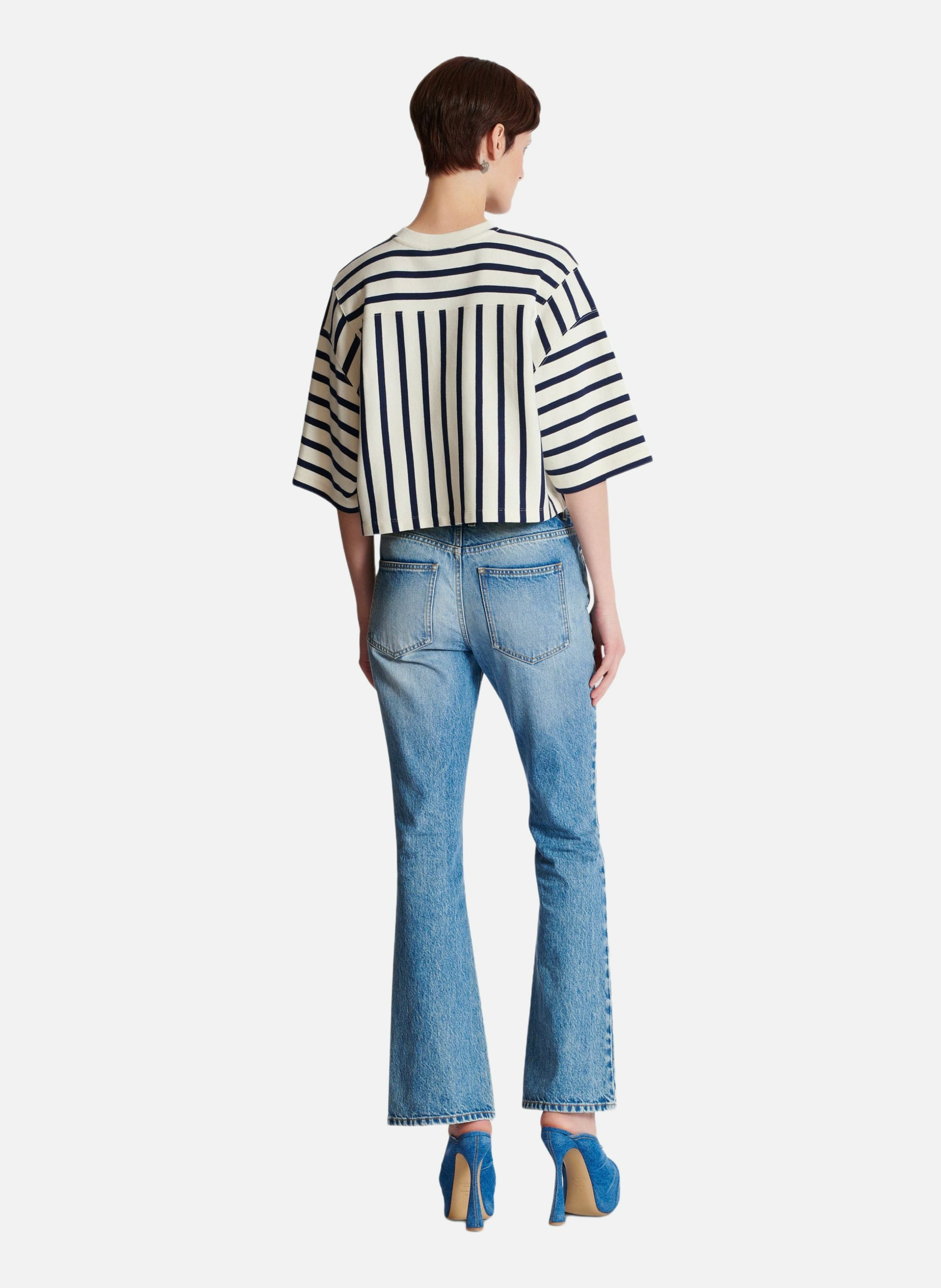 T-shirt rayé balmain baseball BALMAIN Multicolore