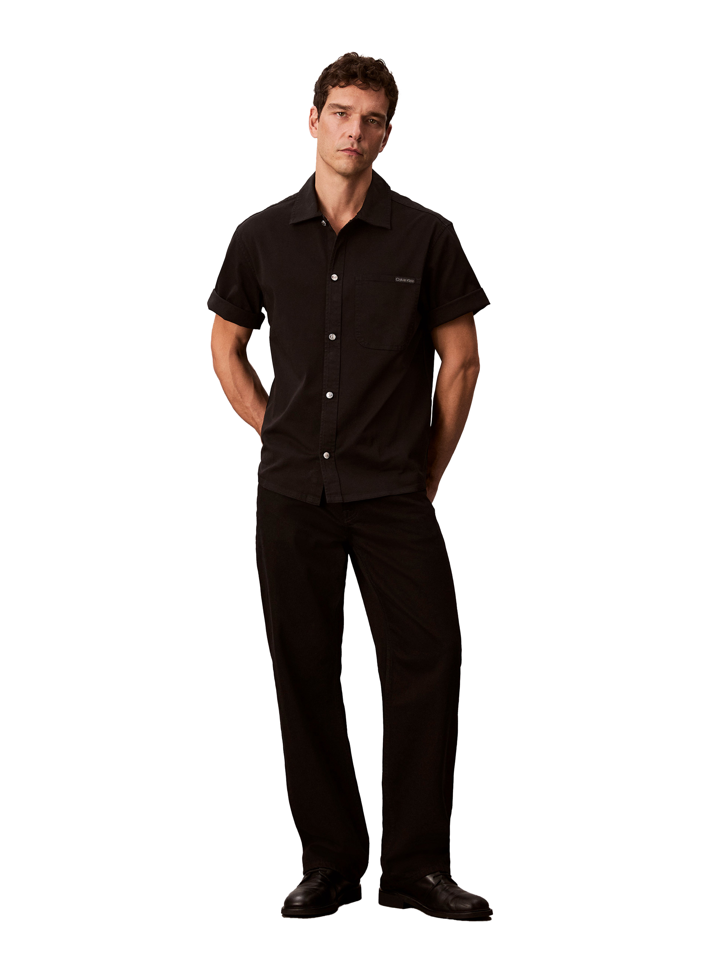 Oversized short-sleeve shirt CALVIN KLEIN Black