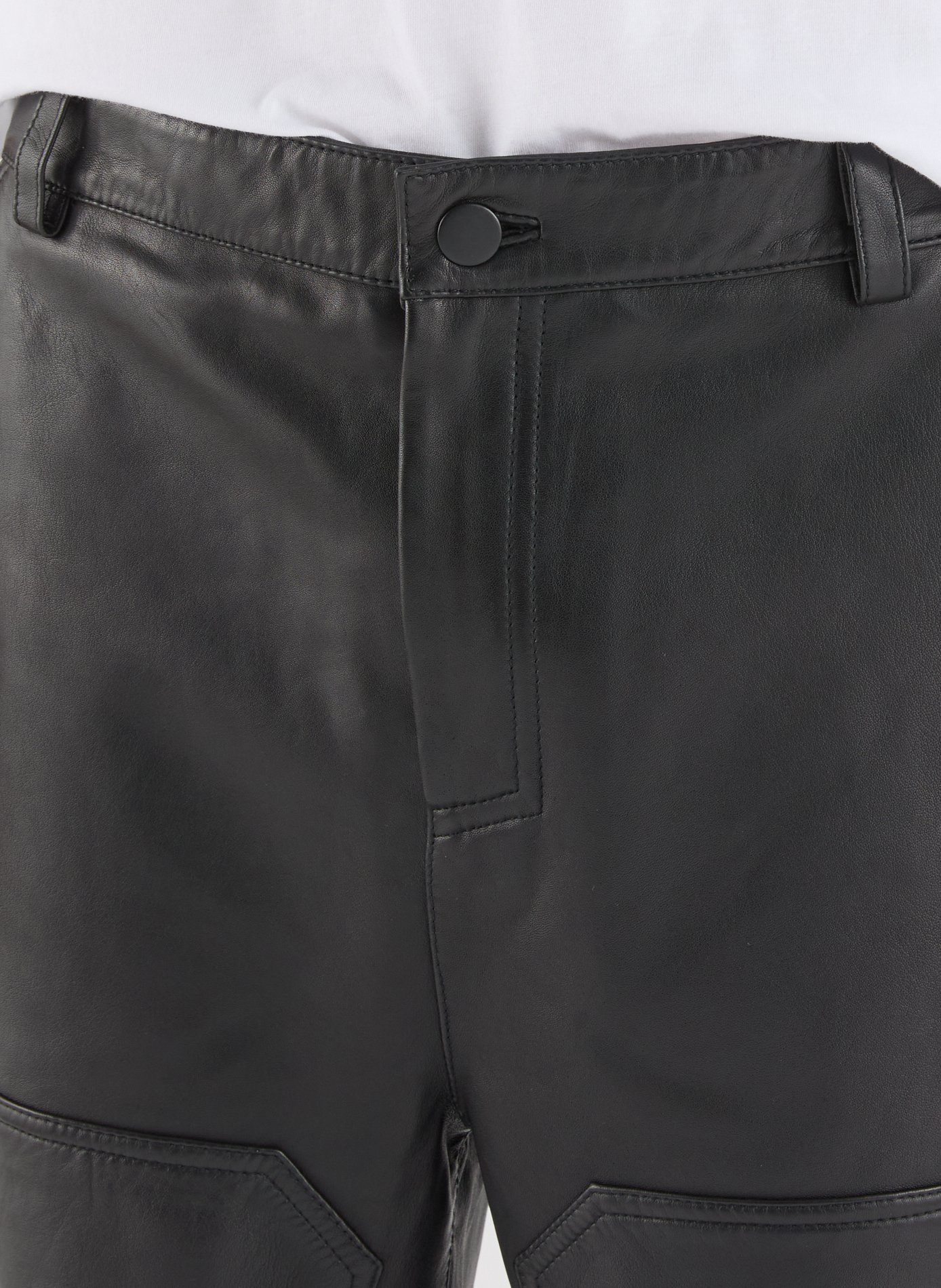 Straight calf leather Garp pants SAISON 1865 Black