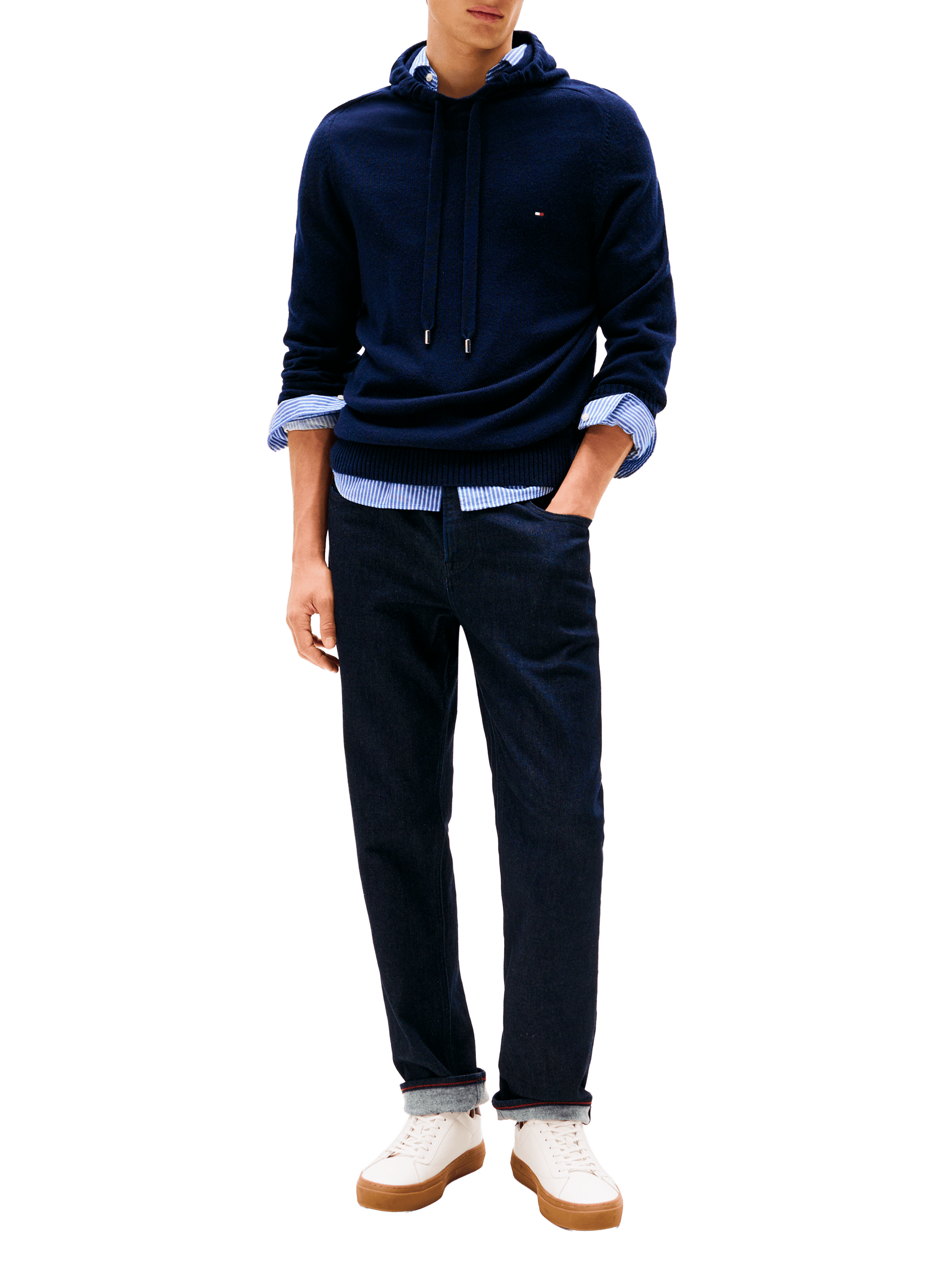 Wool hooded sweatshirt TOMMY HILFIGER Blue